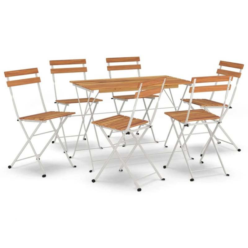 vidaXL 7-tlg Bistro-Set Klappbar Massivholz Akazie und Stahl von VIDAXL
