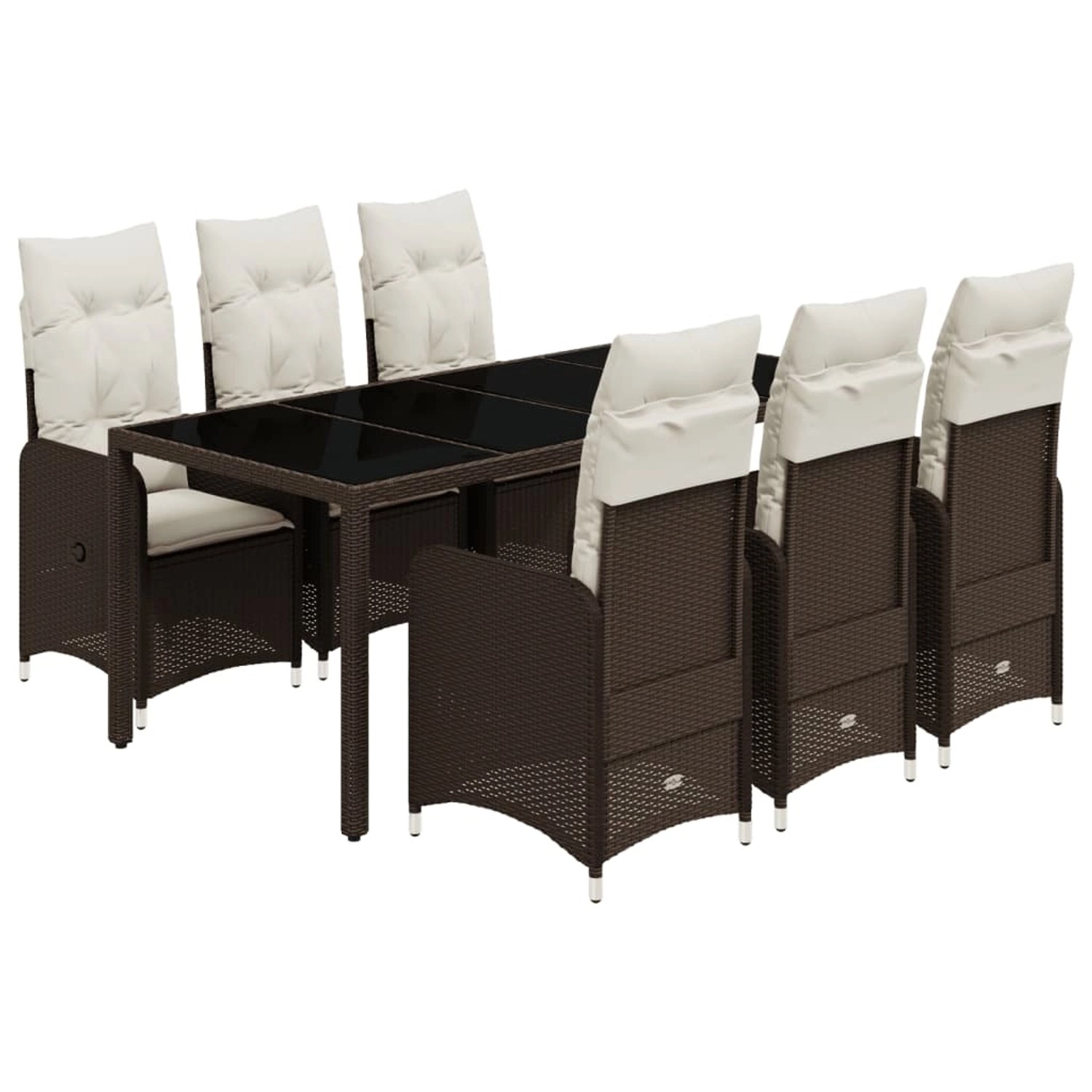 vidaXL 7-tlg Garten-Bistro-Set mit Kissen Braun Poly Rattan Modell 1 vidaXL 7-tlg Garten-Bistro-Set mit Kissen Braun Poly Rattan Modell 1 von VIDAXL