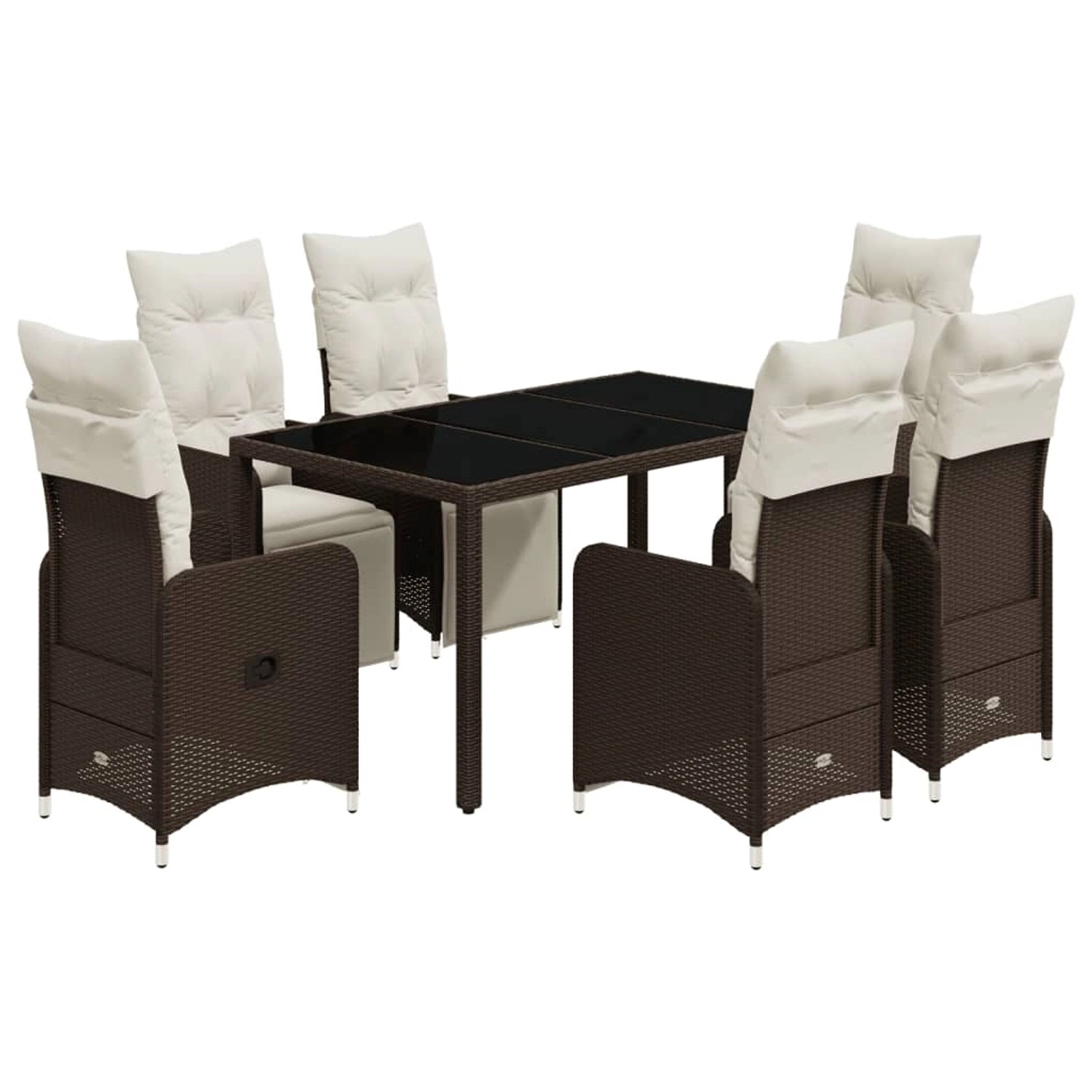 vidaXL 7-tlg Garten-Bistro-Set mit Kissen Braun Poly Rattan Modell 2 vidaXL 7-tlg Garten-Bistro-Set mit Kissen Braun Poly Rattan Modell 2 von VIDAXL