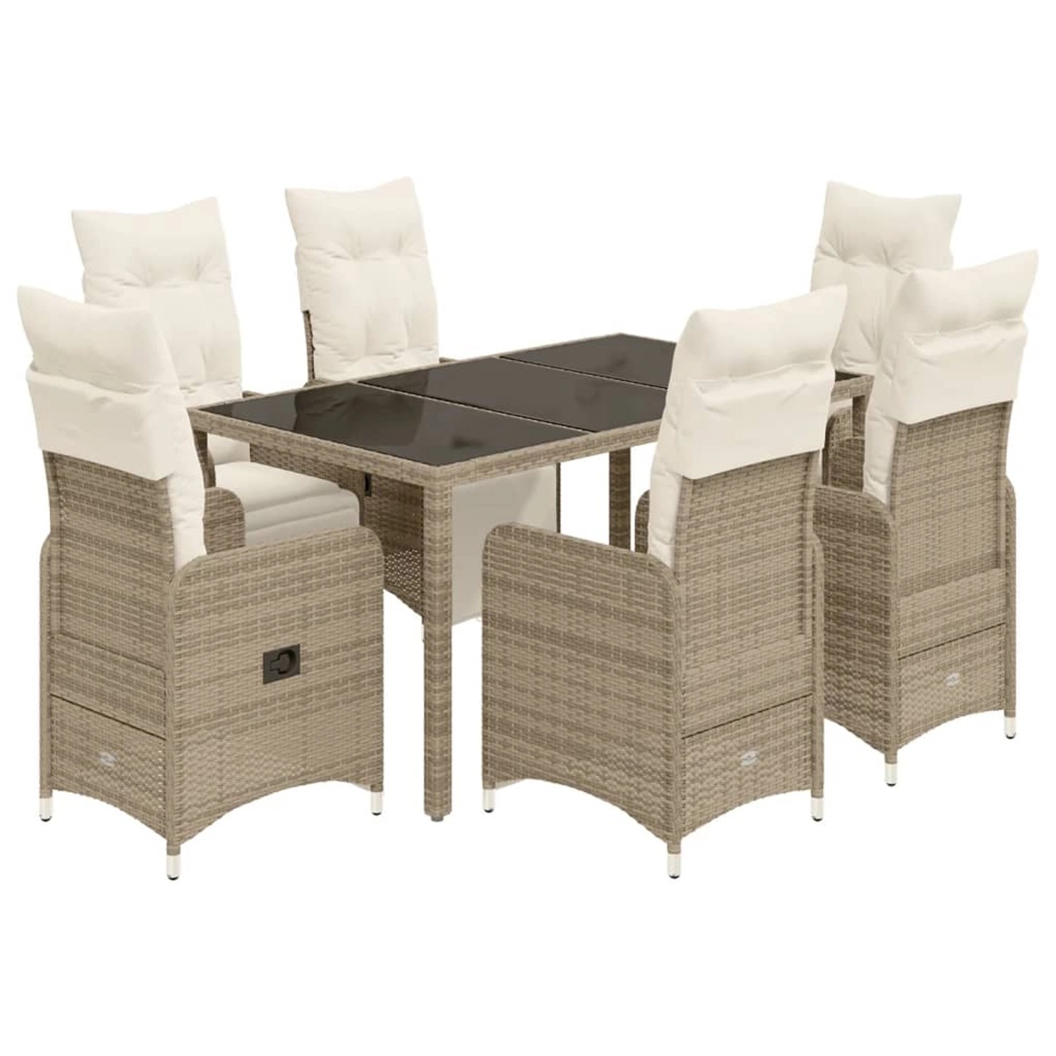 vidaXL 7-tlg Garten-Bistro-Set mit Kissen Braun Poly Rattan Modell 4 vidaXL 7-tlg Garten-Bistro-Set mit Kissen Braun Poly Rattan Modell 4 von VIDAXL