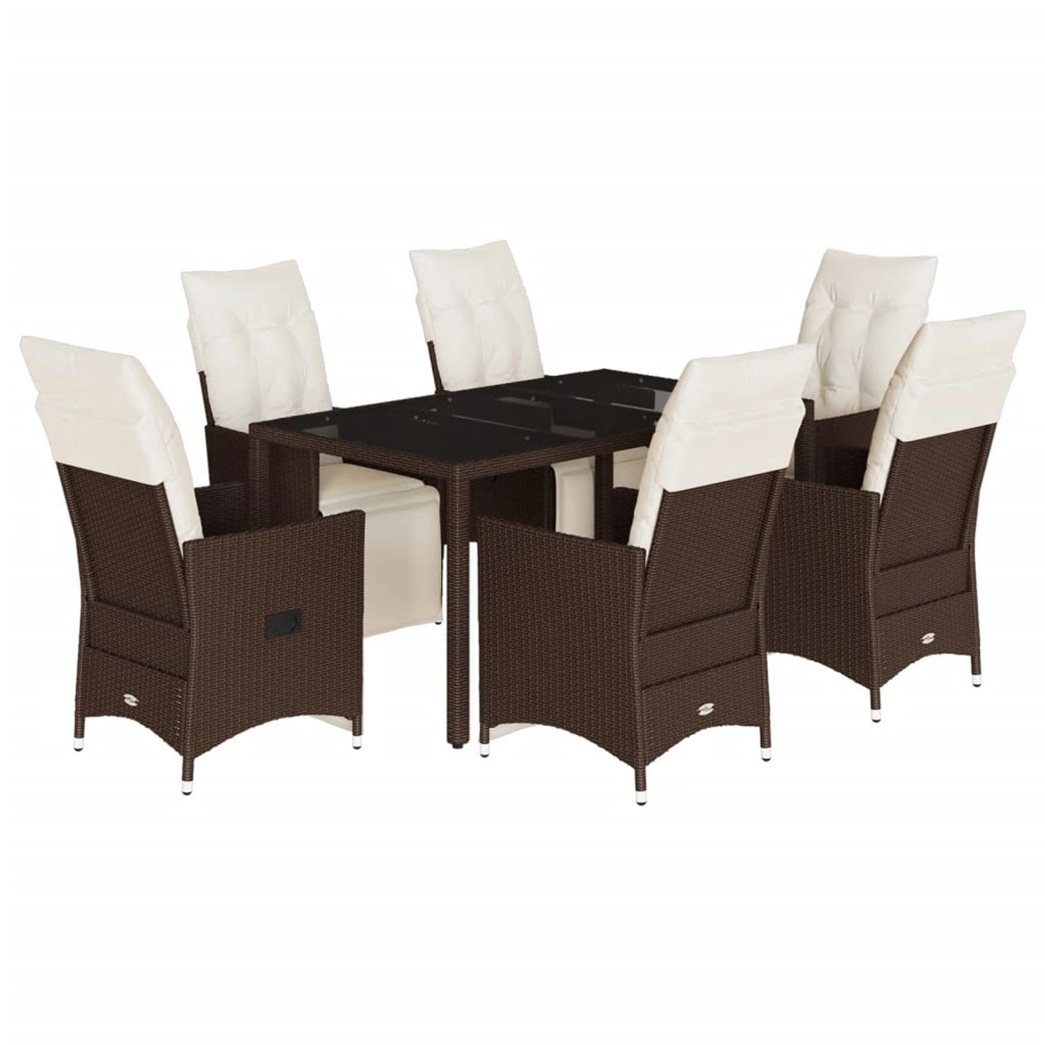 vidaXL 7-tlg Garten-Bistro-Set mit Kissen Braun Poly Rattan Modell 5 vidaXL 7-tlg Garten-Bistro-Set mit Kissen Braun Poly Rattan Modell 5 von VIDAXL
