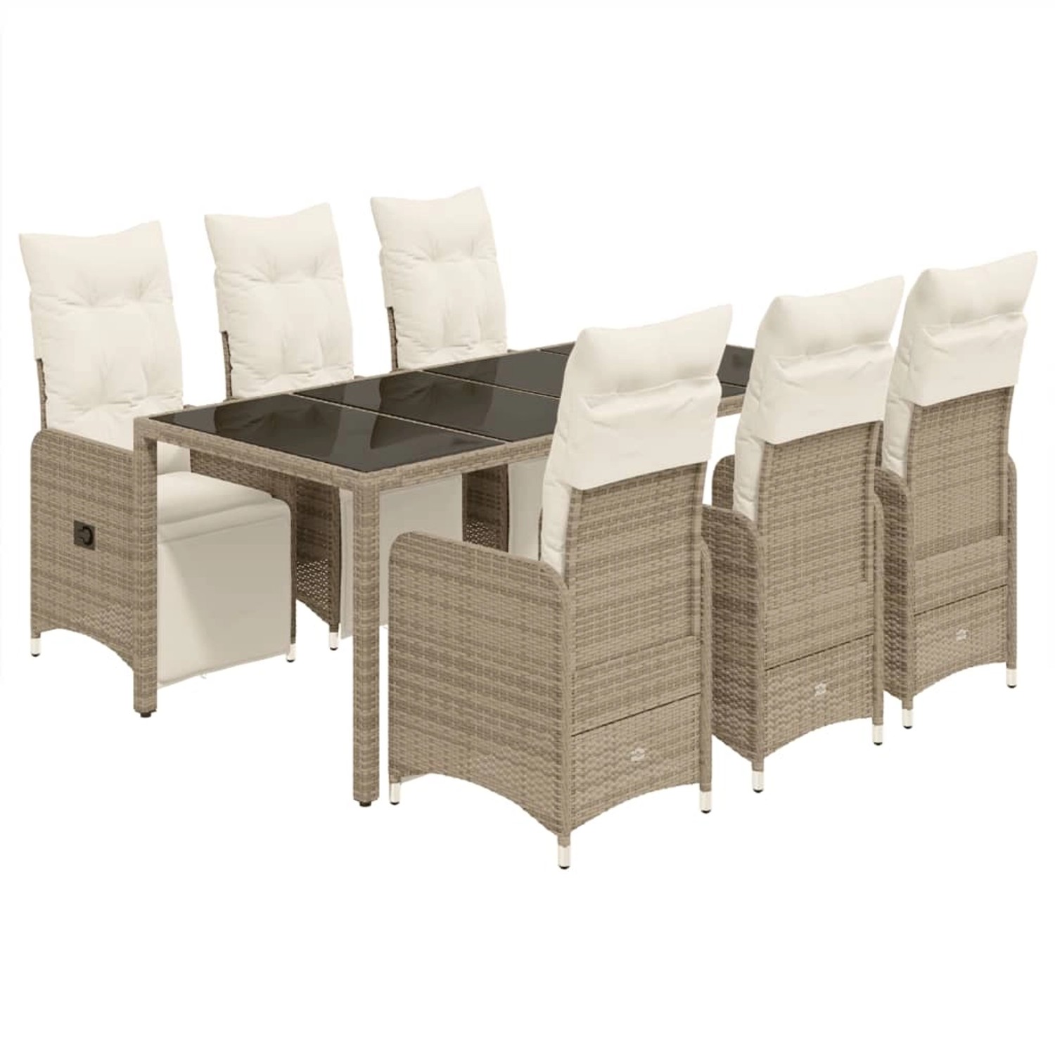 vidaXL 7-tlg Garten-Bistro-Set mit Kissen Braun Poly Rattan Modell 7 vidaXL 7-tlg Garten-Bistro-Set mit Kissen Braun Poly Rattan Modell 7 von VIDAXL
