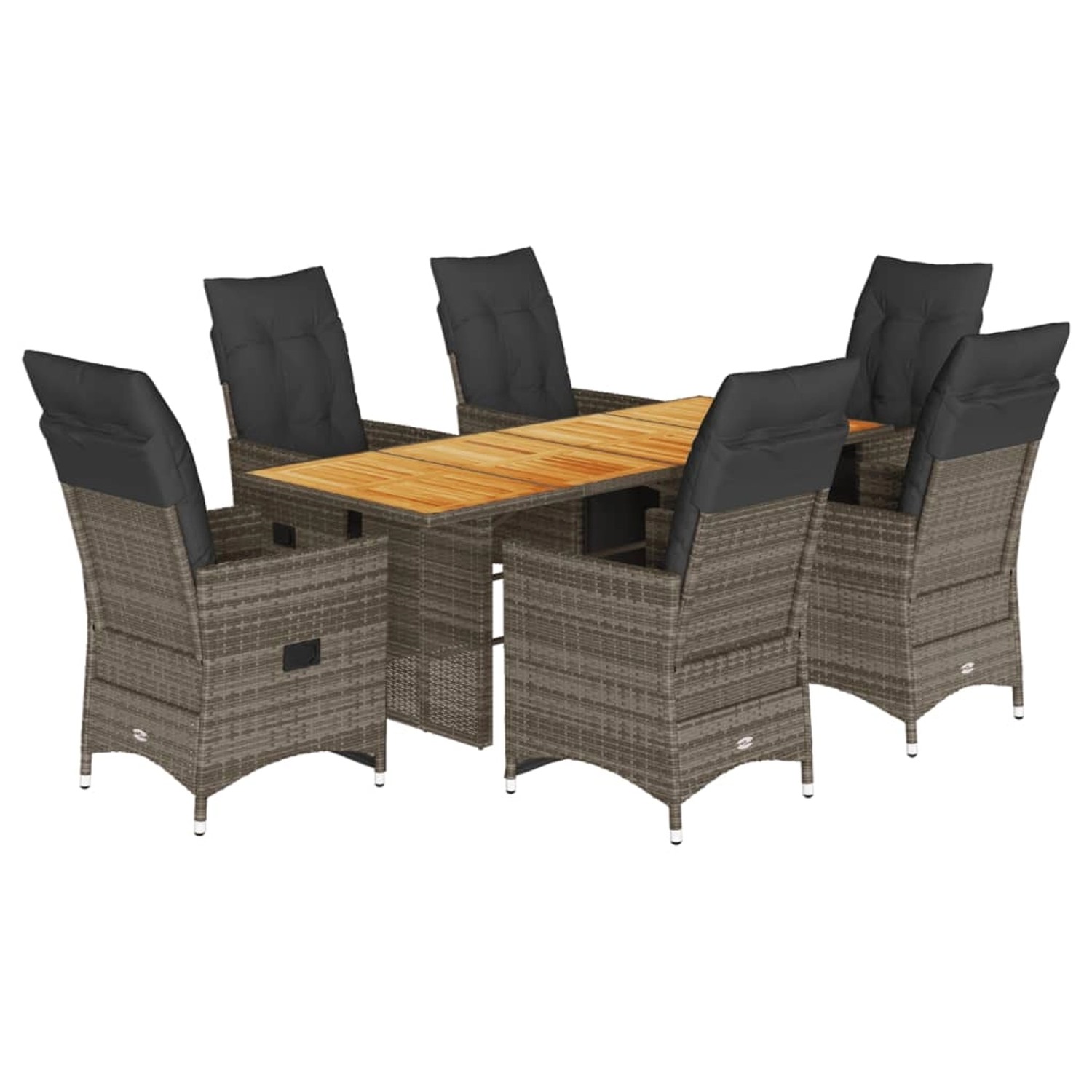 vidaXL 7-tlg Garten-Bistro-Set mit Kissen Grau Poly Rattan Modell 1 vidaXL 7-tlg Garten-Bistro-Set mit Kissen Grau Poly Rattan Modell 1 von VIDAXL