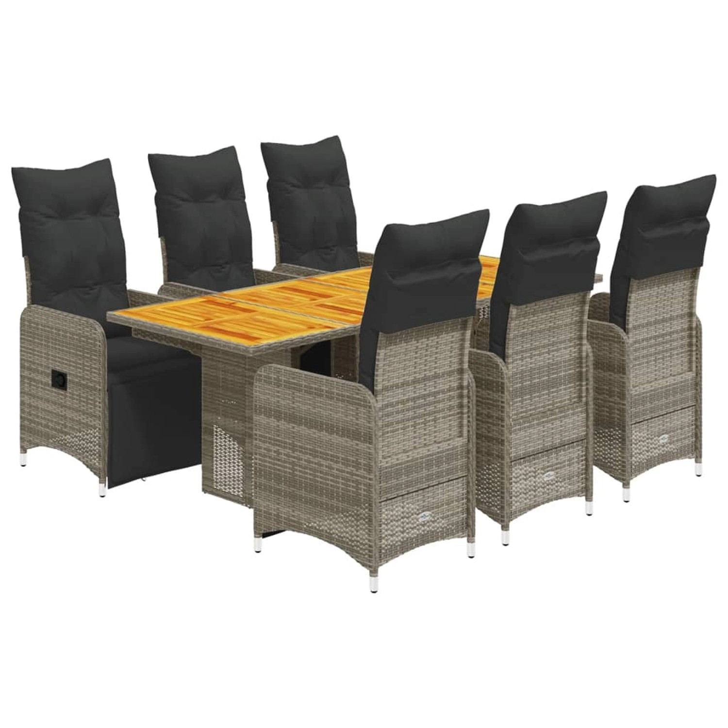 vidaXL 7-tlg Garten-Bistro-Set mit Kissen Grau Poly Rattan Modell 9 vidaXL 7-tlg Garten-Bistro-Set mit Kissen Grau Poly Rattan Modell 9 von VIDAXL
