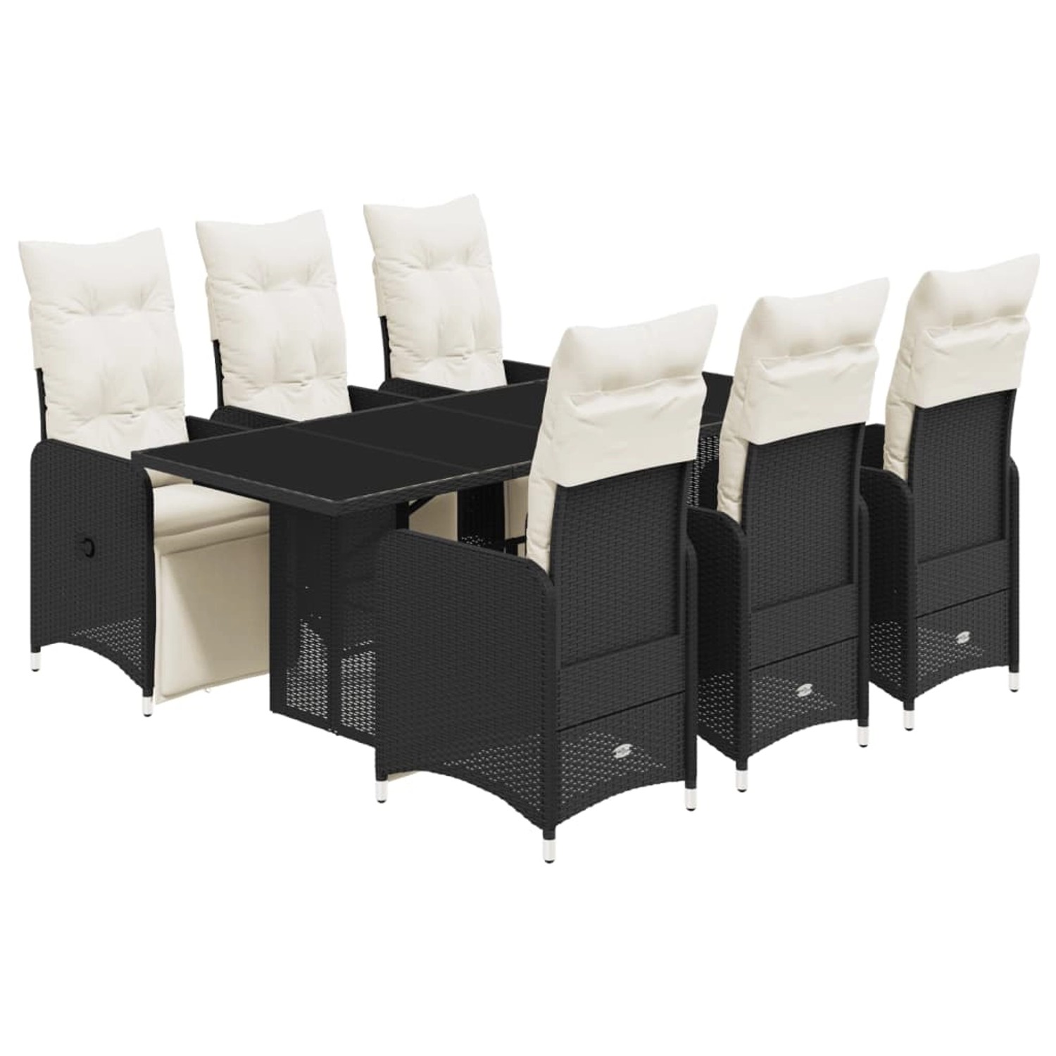 vidaXL 7-tlg Garten-Bistro-Set mit Kissen Schwarz Poly Rattan Modell 10 vidaXL 7-tlg Garten-Bistro-Set mit Kissen Schwarz Poly Rattan Modell 10 von VIDAXL