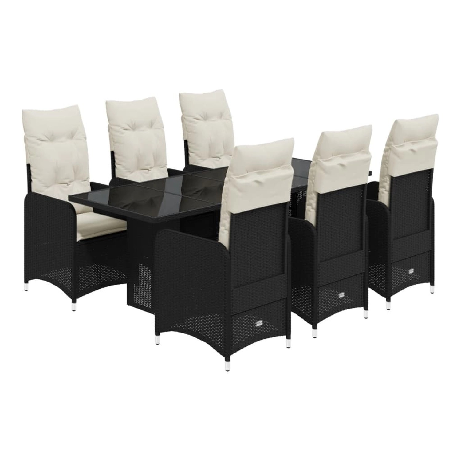 vidaXL 7-tlg Garten-Bistro-Set mit Kissen Schwarz Poly Rattan Modell 2 vidaXL 7-tlg Garten-Bistro-Set mit Kissen Schwarz Poly Rattan Modell 2 von VIDAXL