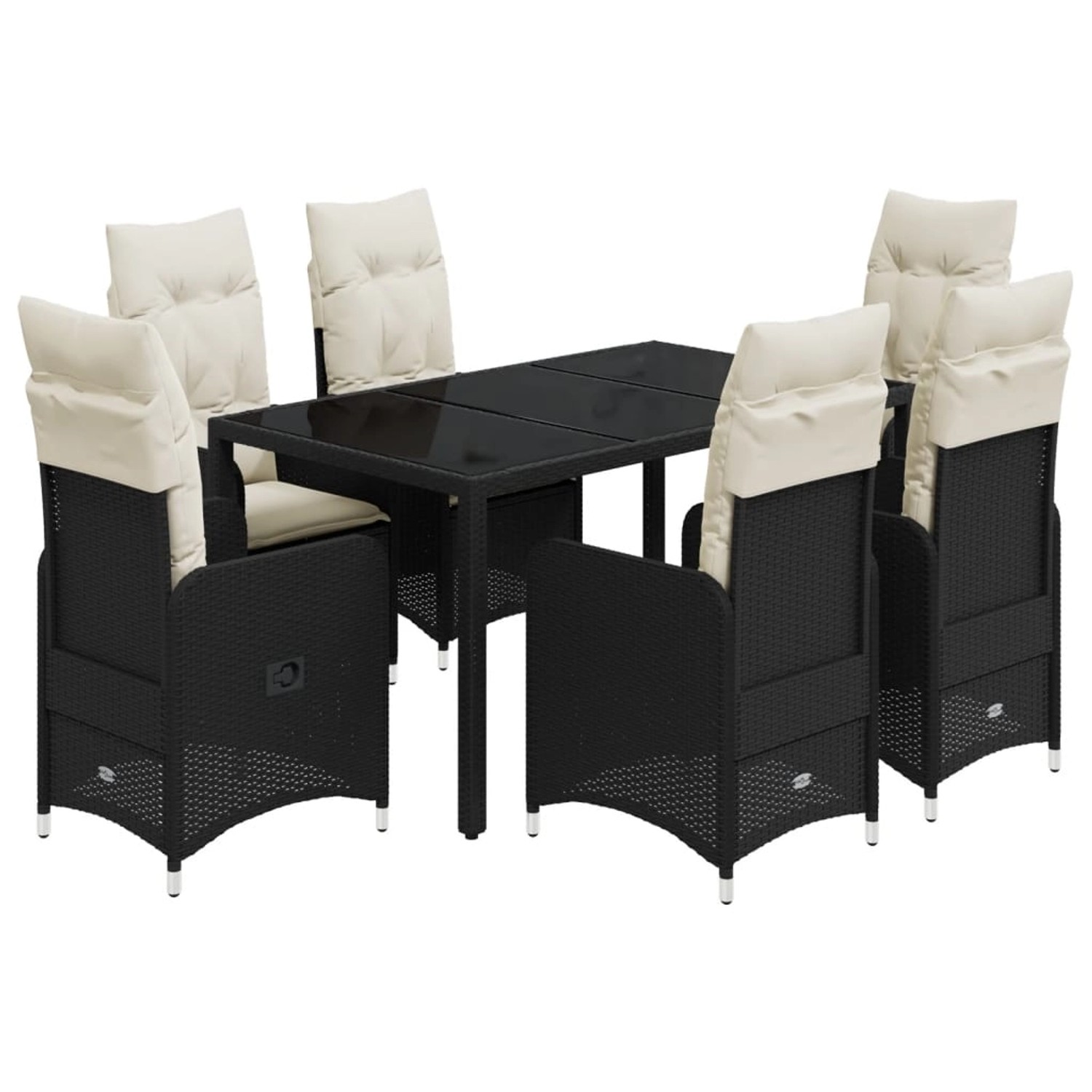 vidaXL 7-tlg Garten-Bistro-Set mit Kissen Schwarz Poly Rattan Modell 9 vidaXL 7-tlg Garten-Bistro-Set mit Kissen Schwarz Poly Rattan Modell 9 von VIDAXL