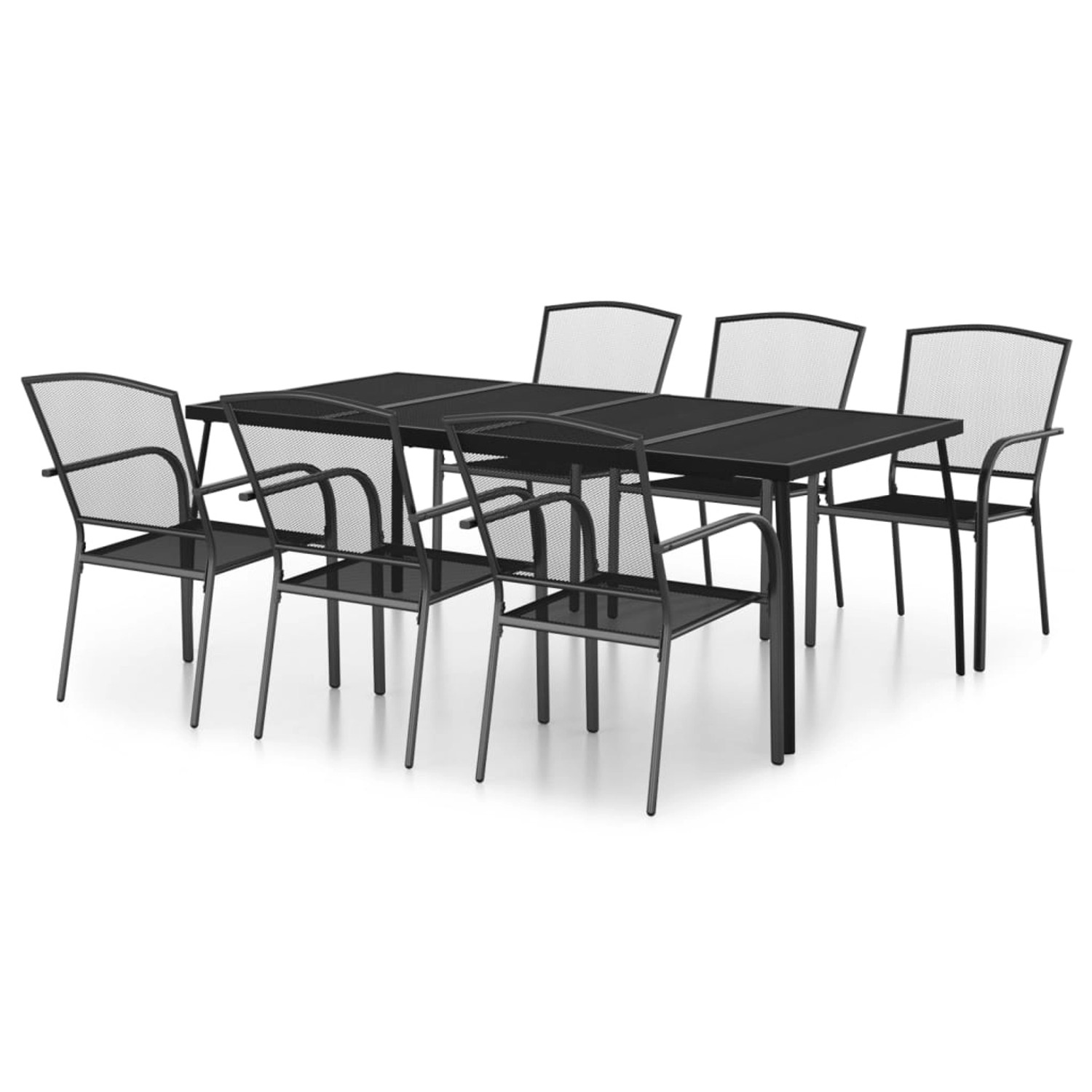 vidaXL 7-tlg Garten-Essgruppe Anthrazit Stahl Modell 1 vidaXL 7-tlg Garten-Essgruppe Anthrazit Stahl Modell 1 von VIDAXL