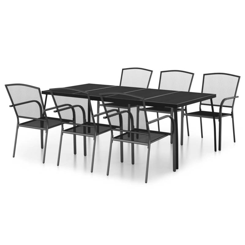 vidaXL 7-tlg Garten-Essgruppe Anthrazit Stahl Modell 1 von VIDAXL