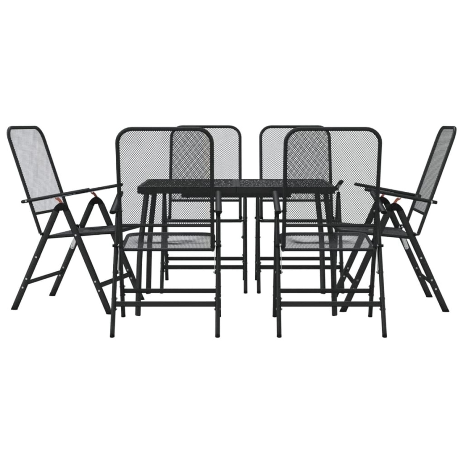 vidaXL 7-tlg Garten-Essgruppe Anthrazit Streckgitter Modell 4 vidaXL 7-tlg Garten-Essgruppe Anthrazit Streckgitter Modell 4 von VIDAXL