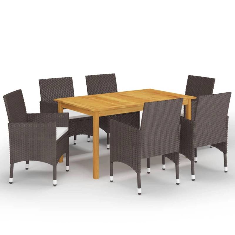 vidaXL 7-tlg Garten-Essgruppe Braun Modell 1 von VIDAXL