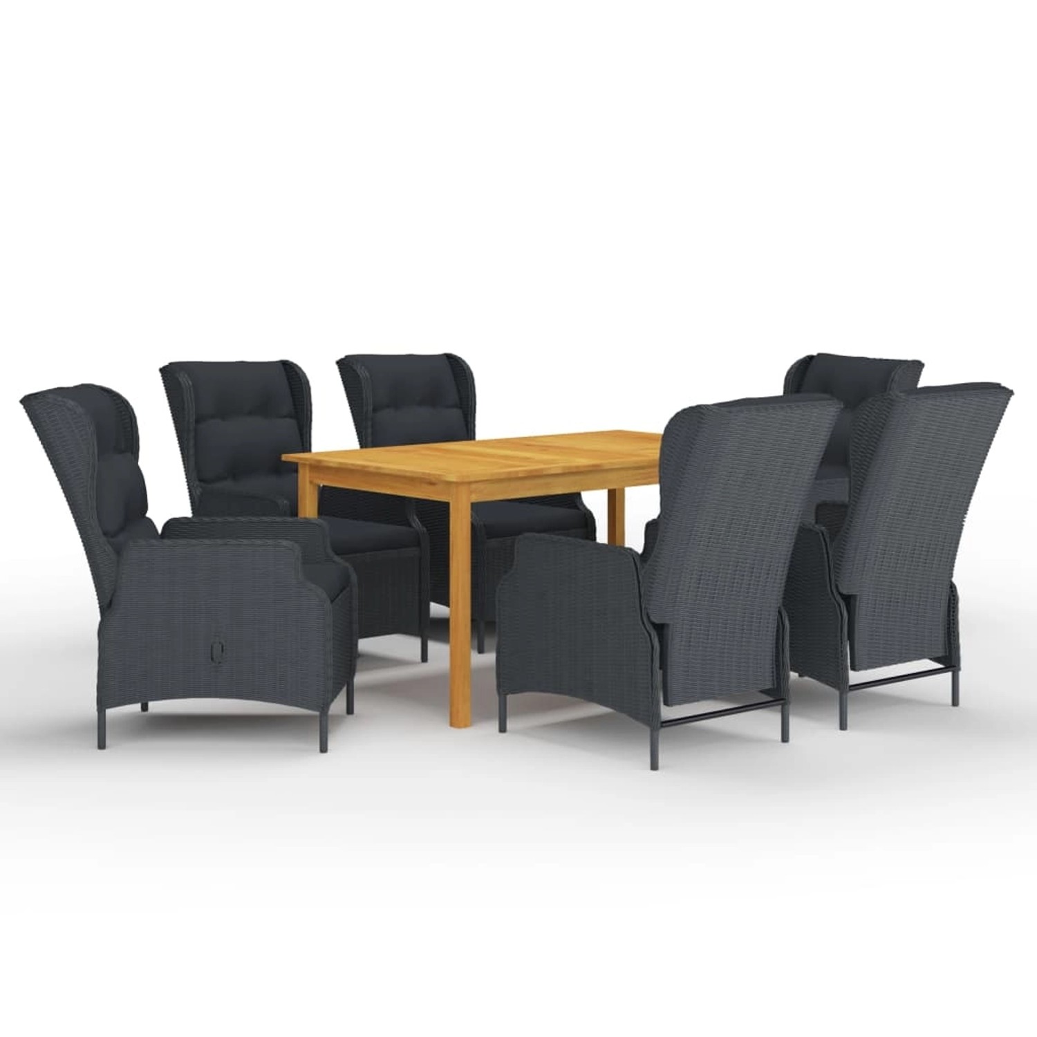 vidaXL 7-tlg Garten-Essgruppe Dunkelgrau Modell 1 vidaXL 7-tlg Garten-Essgruppe Dunkelgrau Modell 1 von VIDAXL