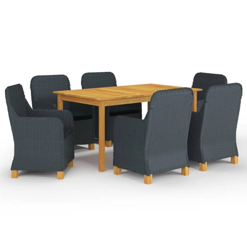 vidaXL 7-tlg Garten-Essgruppe Dunkelgrau Modell 3 von VIDAXL