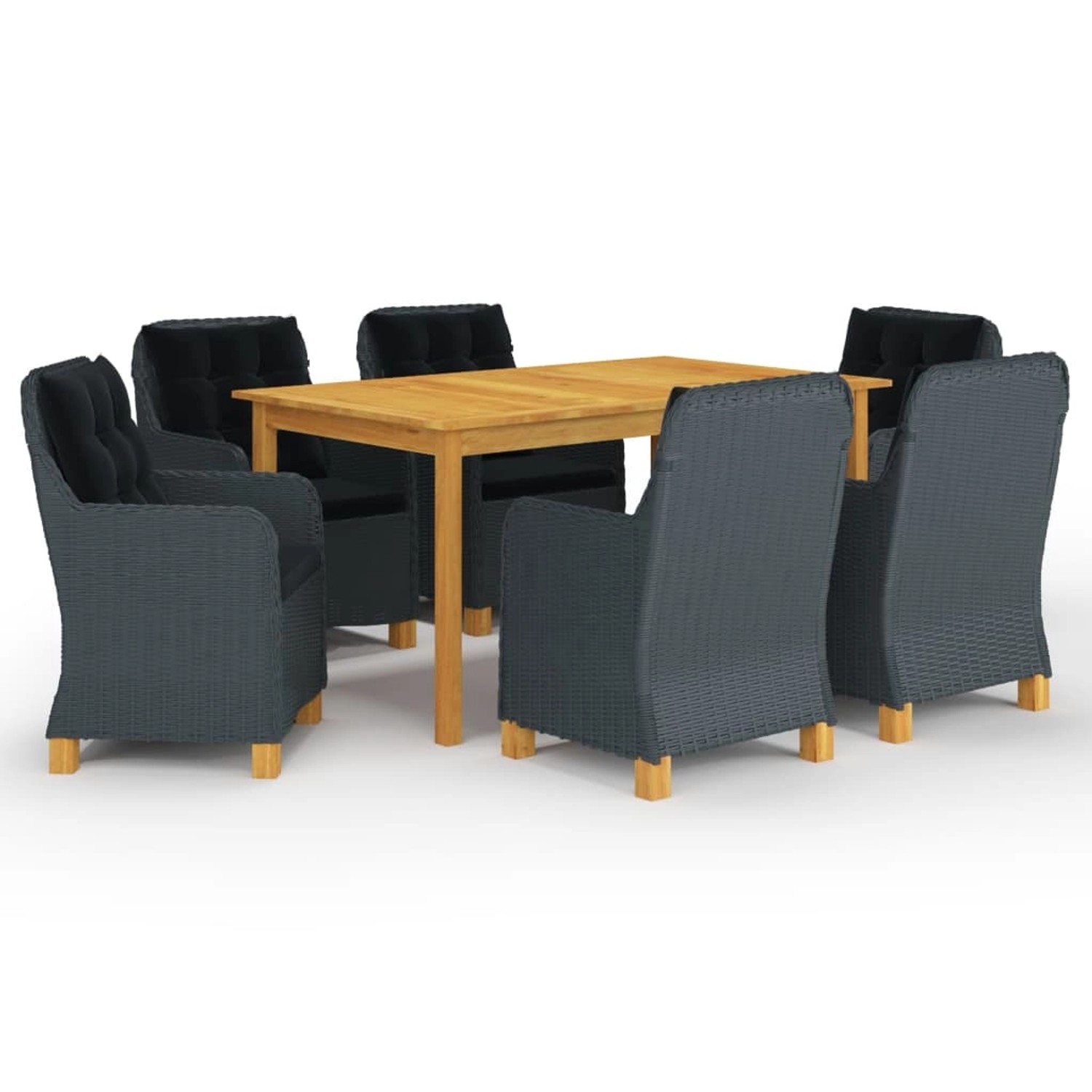 vidaXL 7-tlg Garten-Essgruppe Dunkelgrau Modell 4 vidaXL 7-tlg Garten-Essgruppe Dunkelgrau Modell 4 von VIDAXL