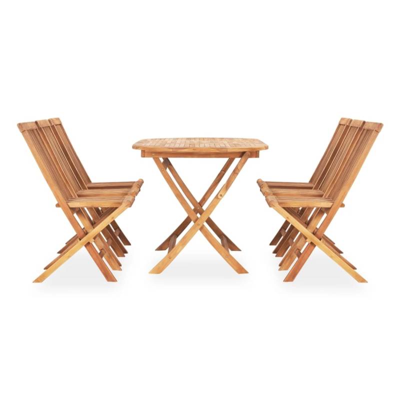 vidaXL 7-tlg Garten-Essgruppe Klappbar Massivholz Teak Modell 1 von VIDAXL