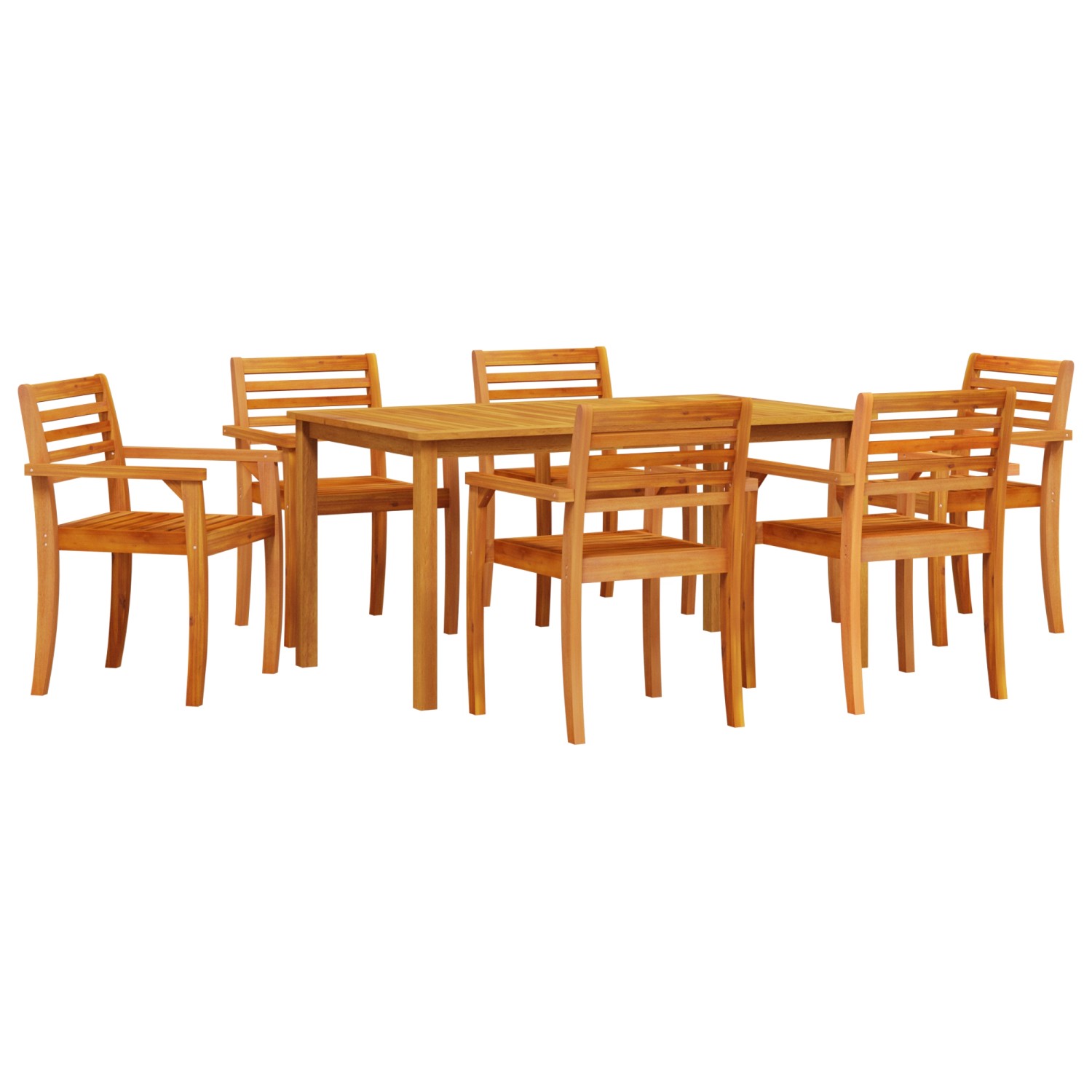 vidaXL 7-tlg Garten-Essgruppe Massivholz Akazie 3375666 von VIDAXL