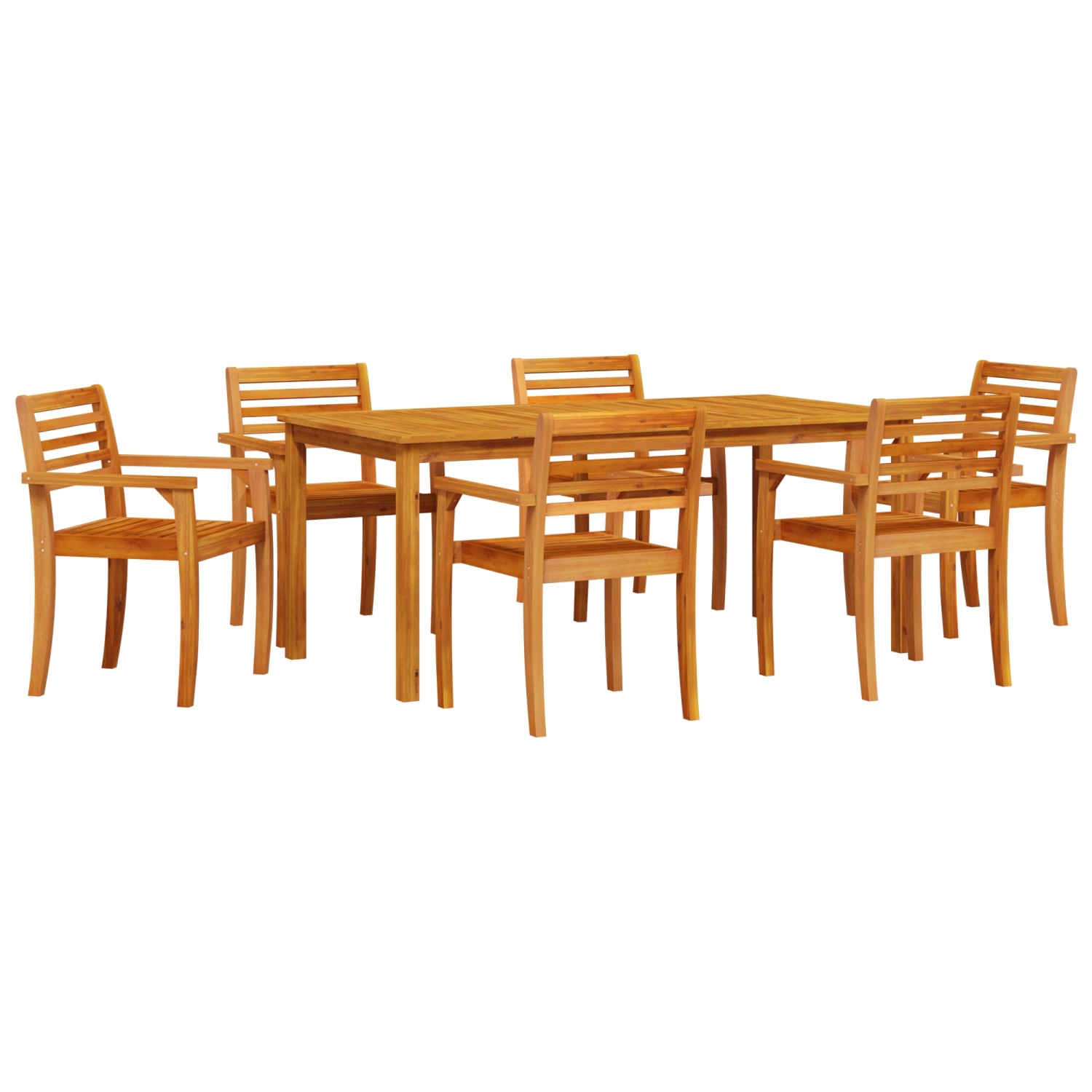 vidaXL 7-tlg Garten-Essgruppe Massivholz Akazie 3375673 von VIDAXL