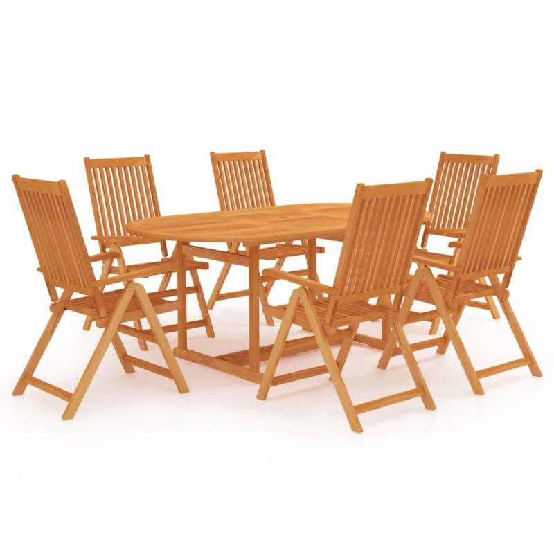 vidaXL 7-tlg Garten-Essgruppe Massivholz Teak Modell 1 von VIDAXL
