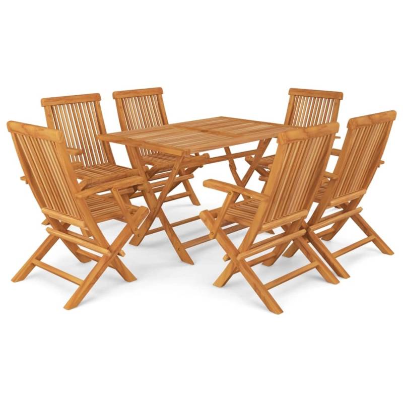 vidaXL 7-tlg Garten-Essgruppe Massivholz Teak Modell 25 von VIDAXL