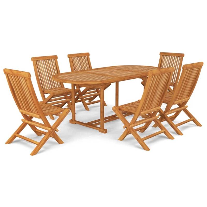 vidaXL 7-tlg Garten-Essgruppe Massivholz Teak Modell 29 von VIDAXL