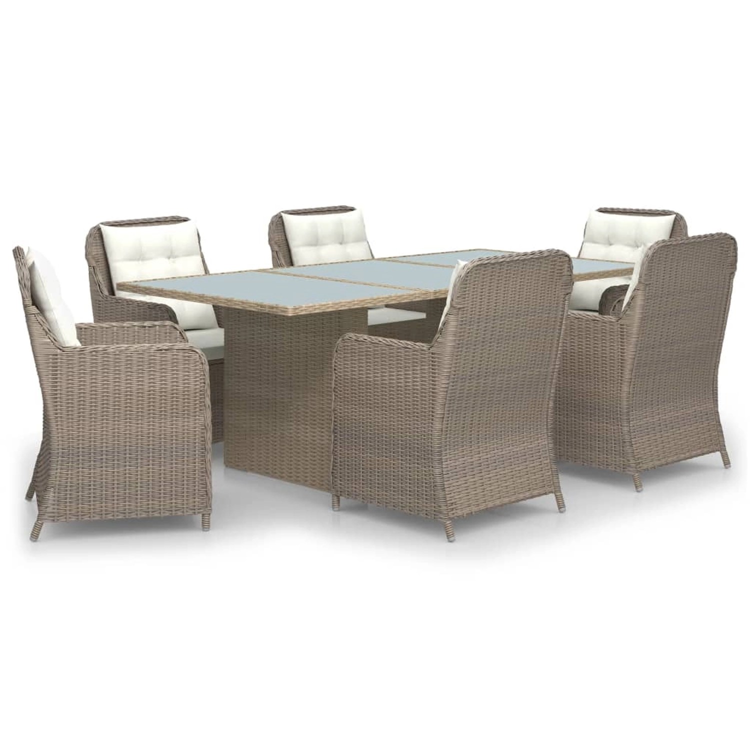 vidaXL 7-tlg Garten-Essgruppe Poly Rattan Braun Modell 2 vidaXL 7-tlg Garten-Essgruppe Poly Rattan Braun Modell 2 von VIDAXL