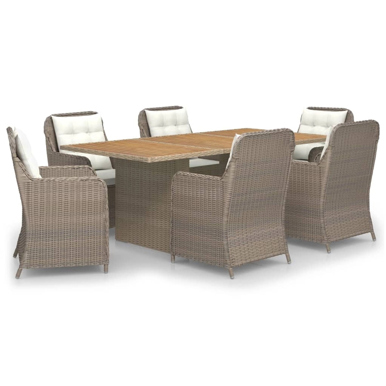 vidaXL 7-tlg Garten-Essgruppe Poly Rattan Braun Modell 3 vidaXL 7-tlg Garten-Essgruppe Poly Rattan Braun Modell 3 von VIDAXL