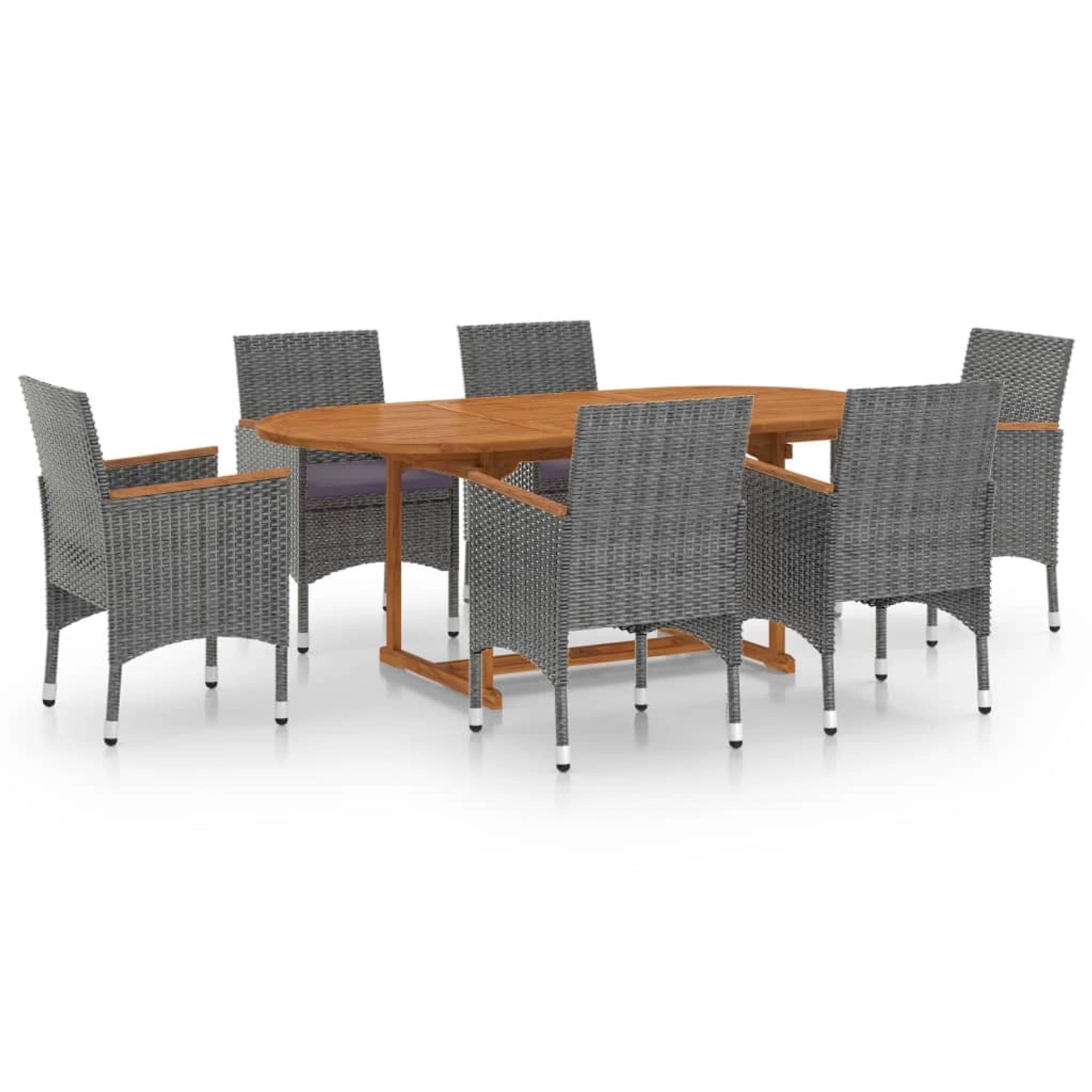 vidaXL 7-tlg Garten-Essgruppe Poly Rattan Grau Modell 6 vidaXL 7-tlg Garten-Essgruppe Poly Rattan Grau Modell 6 von VIDAXL