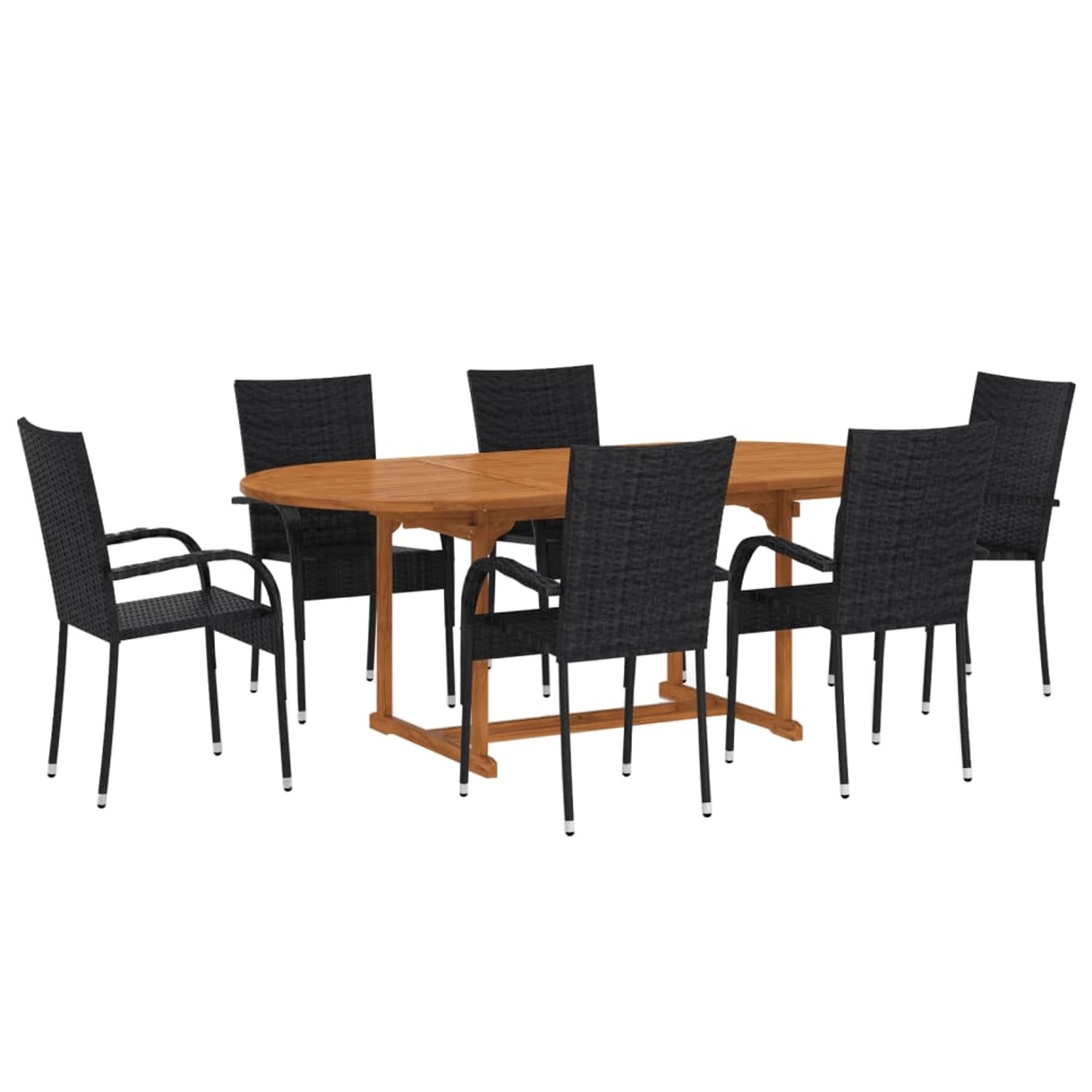 vidaXL 7-tlg Garten-Essgruppe Poly Rattan Schwarz Modell 21 vidaXL 7-tlg Garten-Essgruppe Poly Rattan Schwarz Modell 21 von VIDAXL