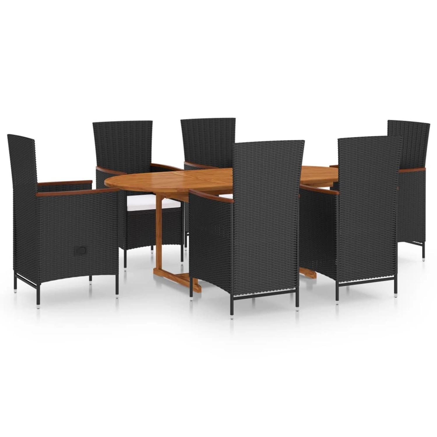 vidaXL 7-tlg Garten-Essgruppe Poly Rattan Schwarz Modell 24 vidaXL 7-tlg Garten-Essgruppe Poly Rattan Schwarz Modell 24 von VIDAXL