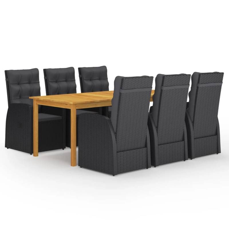 vidaXL 7-tlg Garten-Essgruppe Schwarz Modell 22 von VIDAXL