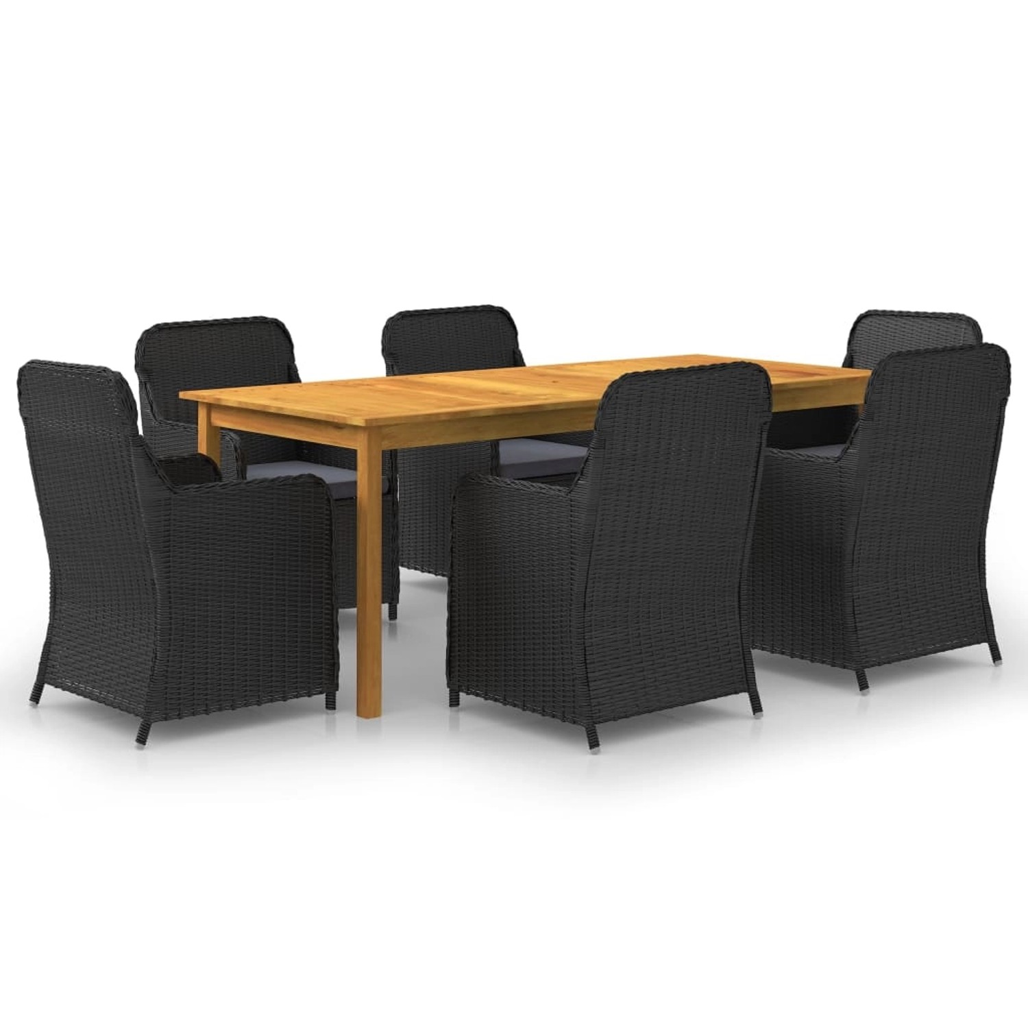 vidaXL 7-tlg Garten-Essgruppe Schwarz Modell 23 vidaXL 7-tlg Garten-Essgruppe Schwarz Modell 23 von VIDAXL