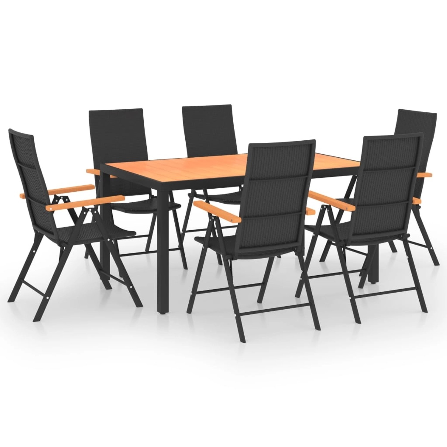 vidaXL 7-tlg Garten-Essgruppe Schwarz und Braun Modell 5 vidaXL 7-tlg Garten-Essgruppe Schwarz und Braun Modell 5 von VIDAXL