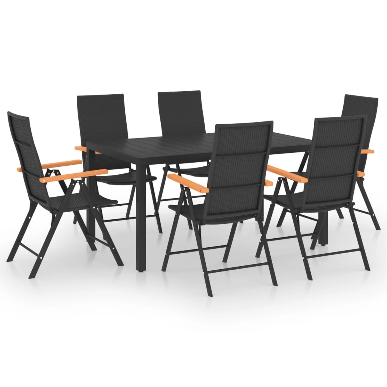 vidaXL 7-tlg Garten-Essgruppe Schwarz und Braun Modell 7 vidaXL 7-tlg Garten-Essgruppe Schwarz und Braun Modell 7 von VIDAXL