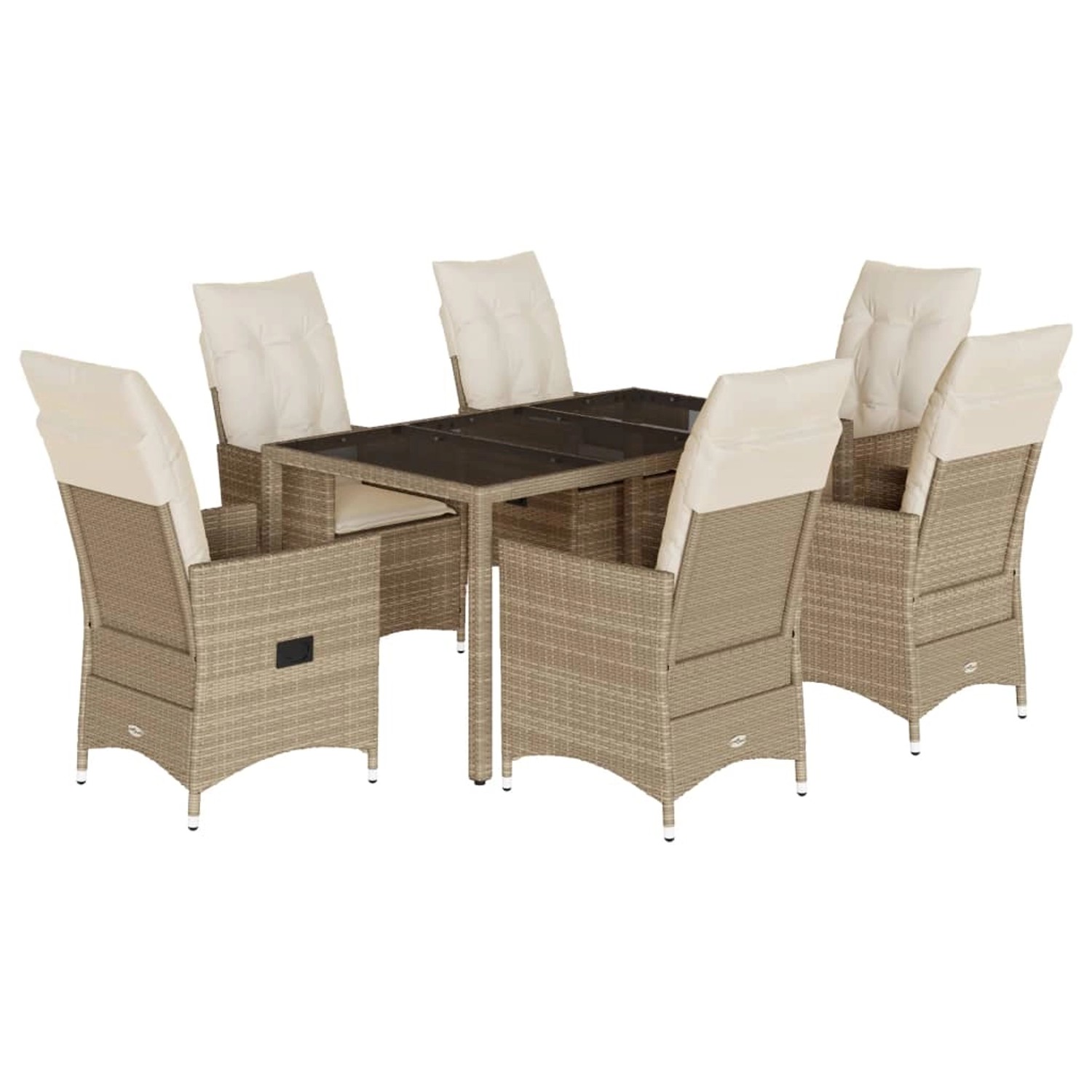 vidaXL 7-tlg Garten-Essgruppe mit Kissen Beige Poly Rattan Modell 26 vidaXL 7-tlg Garten-Essgruppe mit Kissen Beige Poly Rattan Modell 26 von VIDAXL
