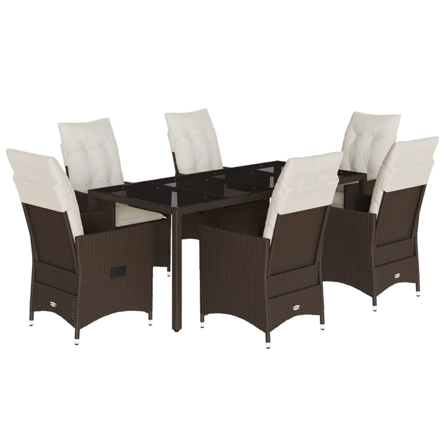 vidaXL 7-tlg Garten-Essgruppe mit Kissen Braun Poly Rattan Modell 28 vidaXL 7-tlg Garten-Essgruppe mit Kissen Braun Poly Rattan Modell 28 von VIDAXL