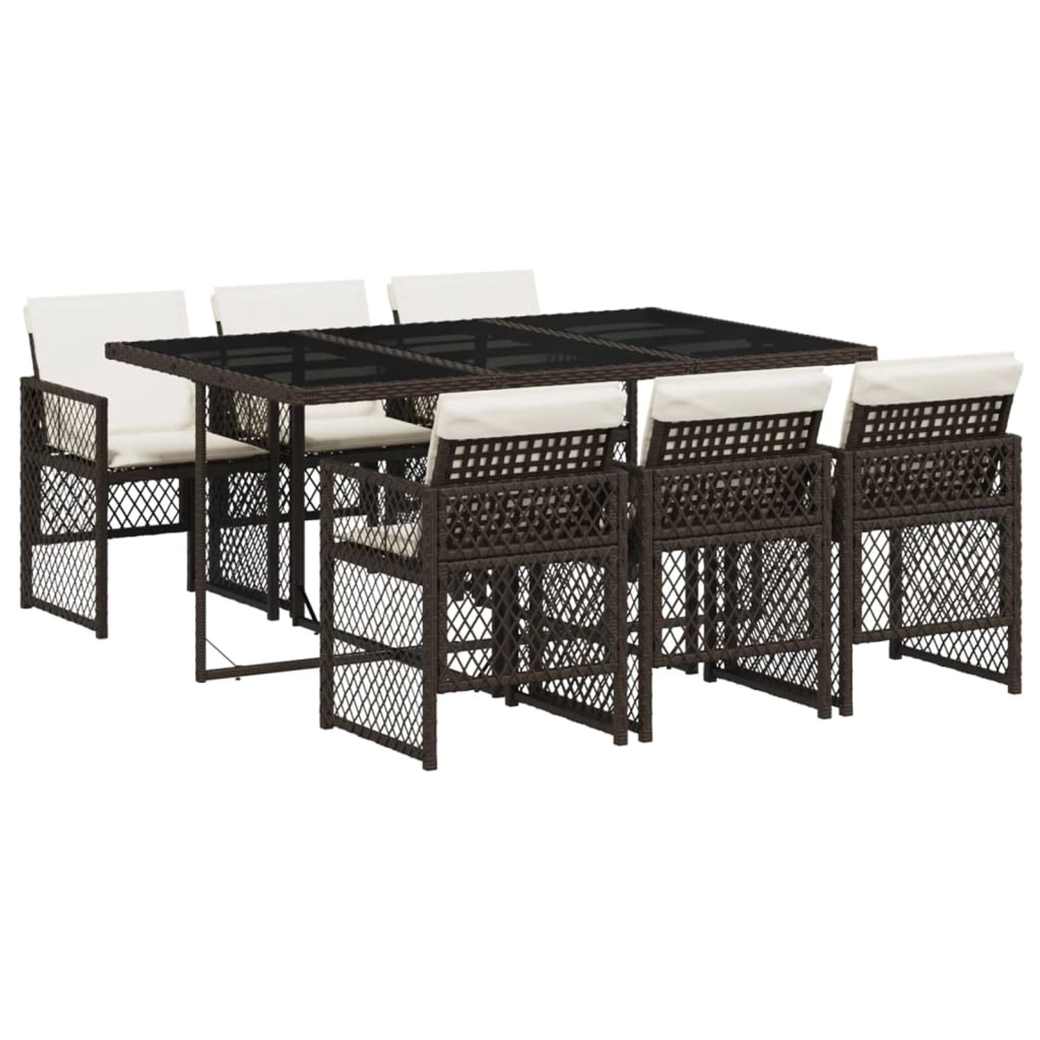 vidaXL 7-tlg Garten-Essgruppe mit Kissen Braun Poly Rattan Modell 30 vidaXL 7-tlg Garten-Essgruppe mit Kissen Braun Poly Rattan Modell 30 von VIDAXL