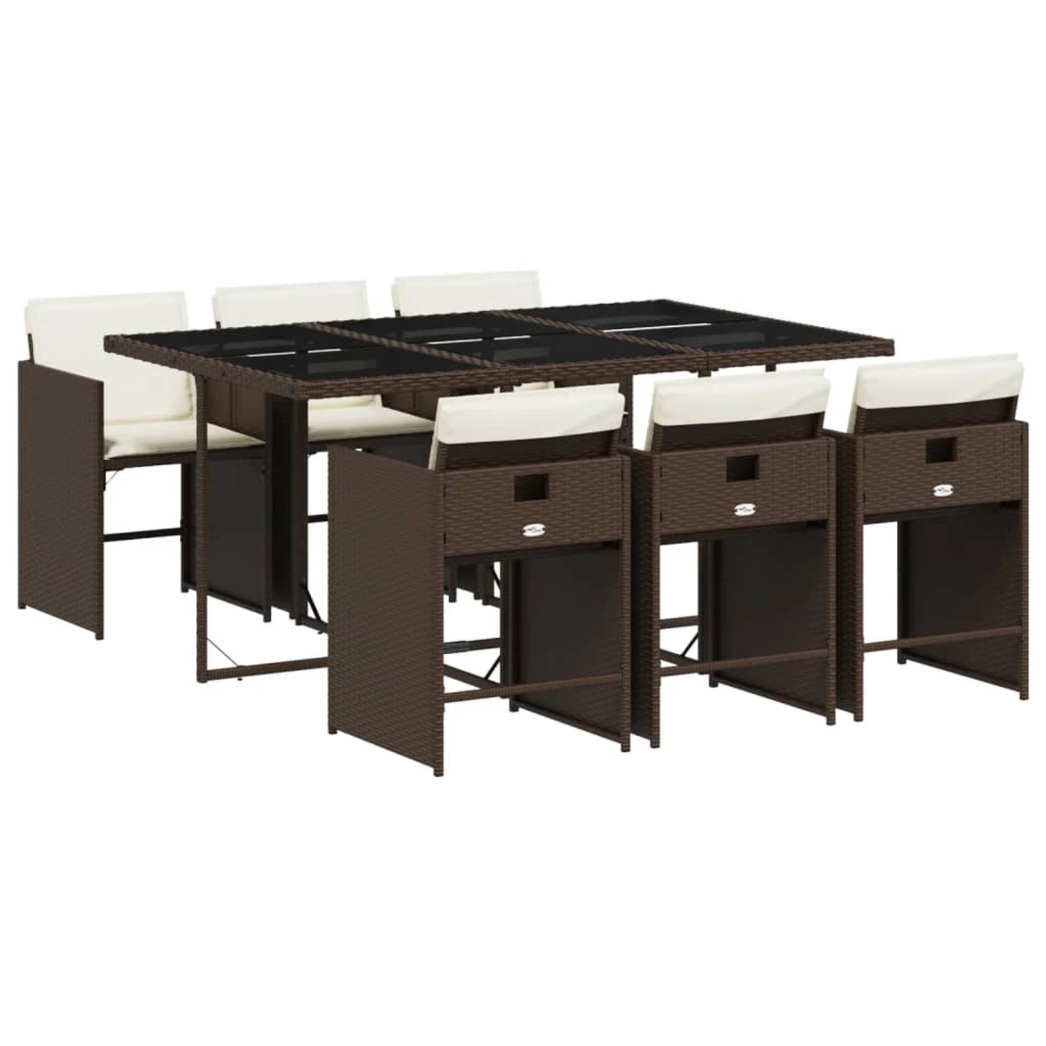 vidaXL 7-tlg Garten-Essgruppe mit Kissen Braun Poly Rattan Modell 31 vidaXL 7-tlg Garten-Essgruppe mit Kissen Braun Poly Rattan Modell 31 von VIDAXL