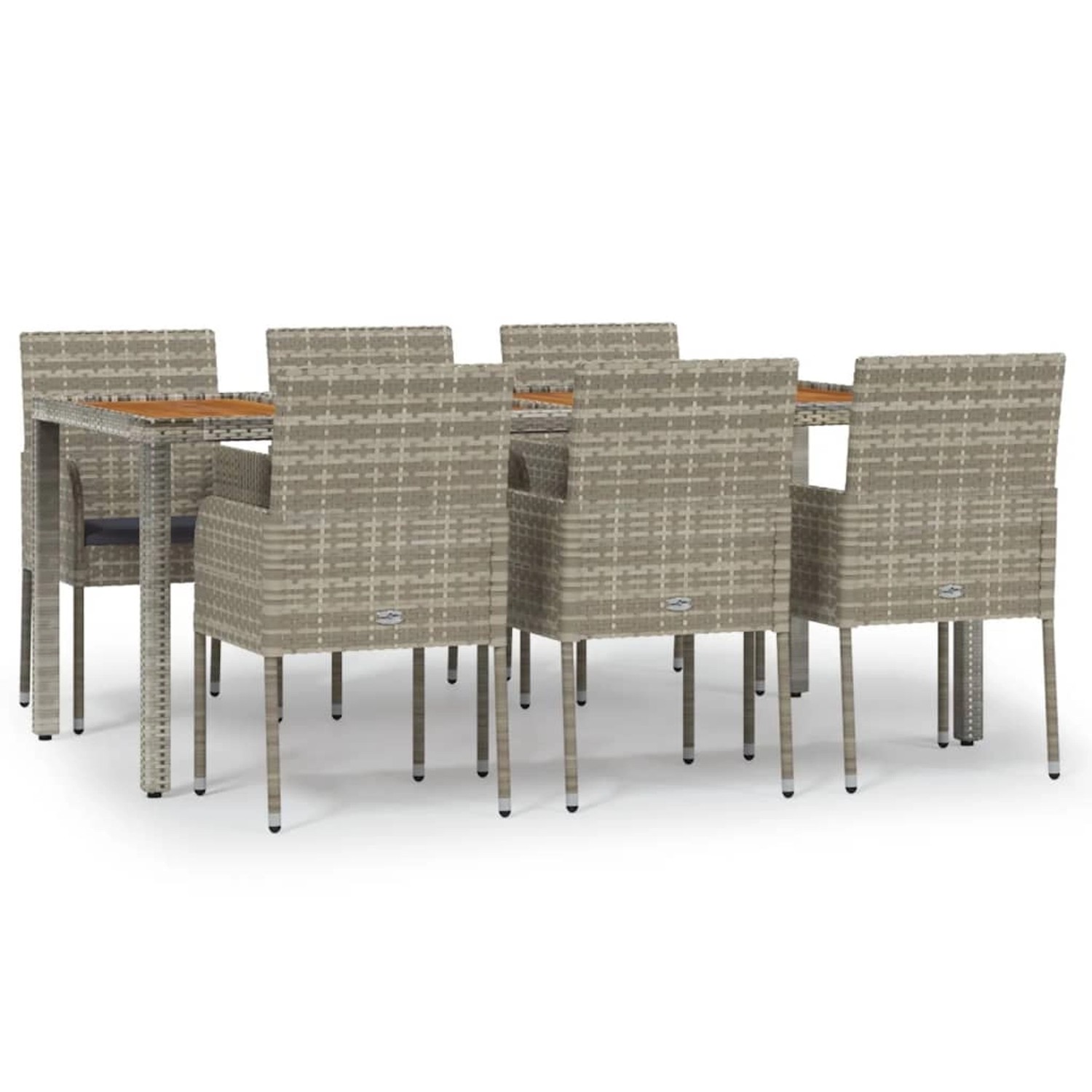vidaXL 7-tlg Garten-Essgruppe mit Kissen Grau Poly Rattan Modell 19 vidaXL 7-tlg Garten-Essgruppe mit Kissen Grau Poly Rattan Modell 19 von VIDAXL