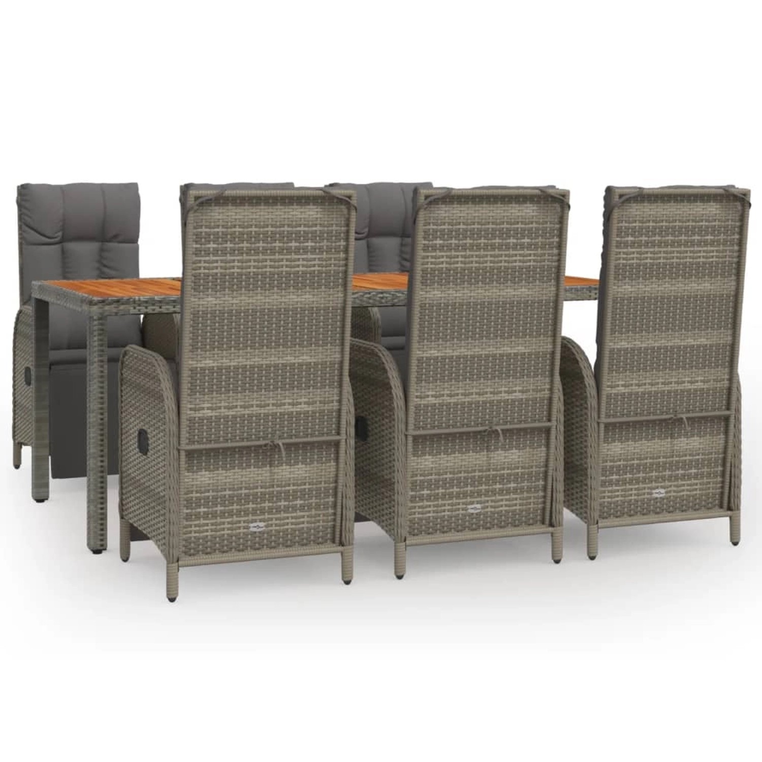vidaXL 7-tlg Garten-Essgruppe mit Kissen Grau Poly Rattan Modell 20 vidaXL 7-tlg Garten-Essgruppe mit Kissen Grau Poly Rattan Modell 20 von VIDAXL