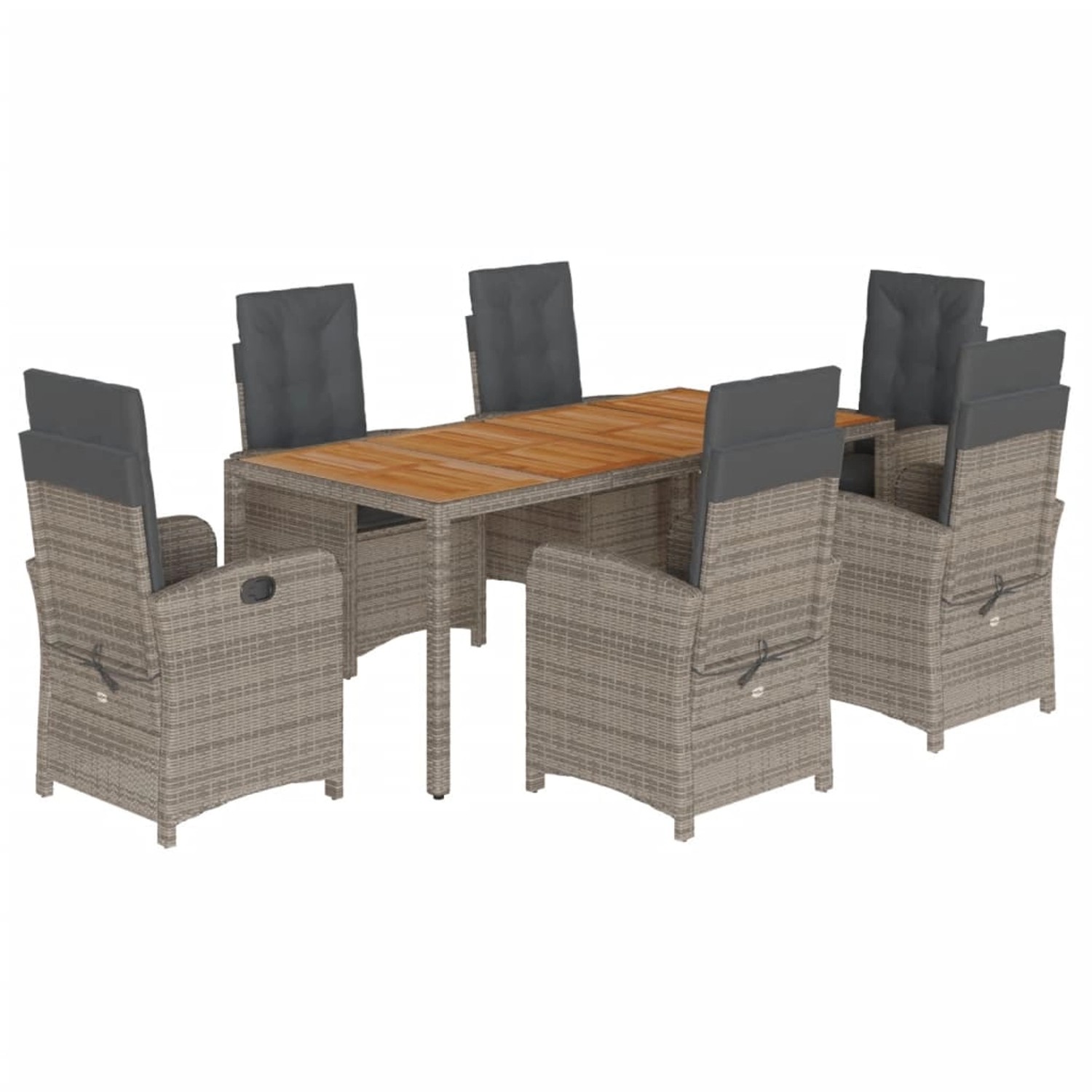 vidaXL 7-tlg Garten-Essgruppe mit Kissen Grau Poly Rattan Modell 62 vidaXL 7-tlg Garten-Essgruppe mit Kissen Grau Poly Rattan Modell 62 von VIDAXL