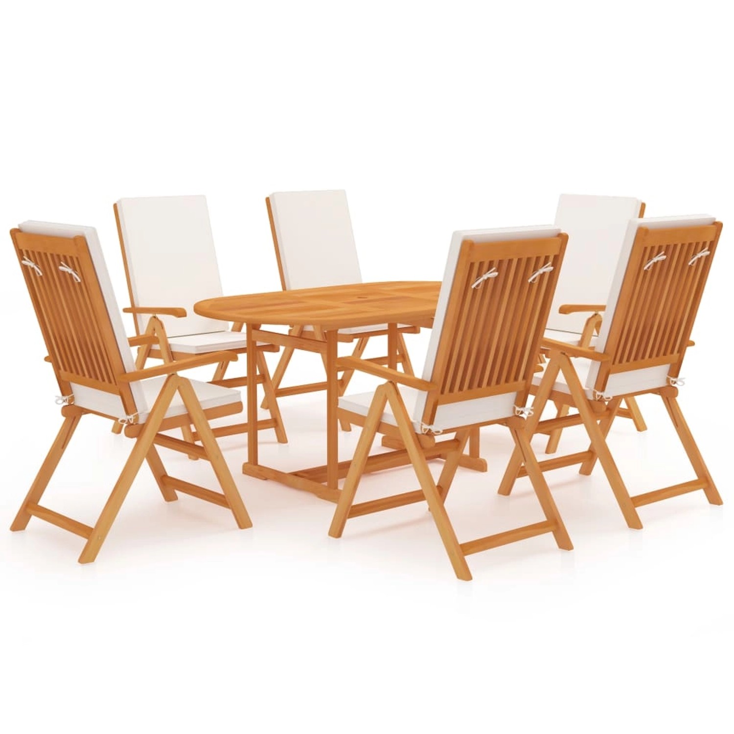 vidaXL 7-tlg Garten-Essgruppe mit Kissen Massivholz Teak Modell 1 vidaXL 7-tlg Garten-Essgruppe mit Kissen Massivholz Teak Modell 1 von VIDAXL