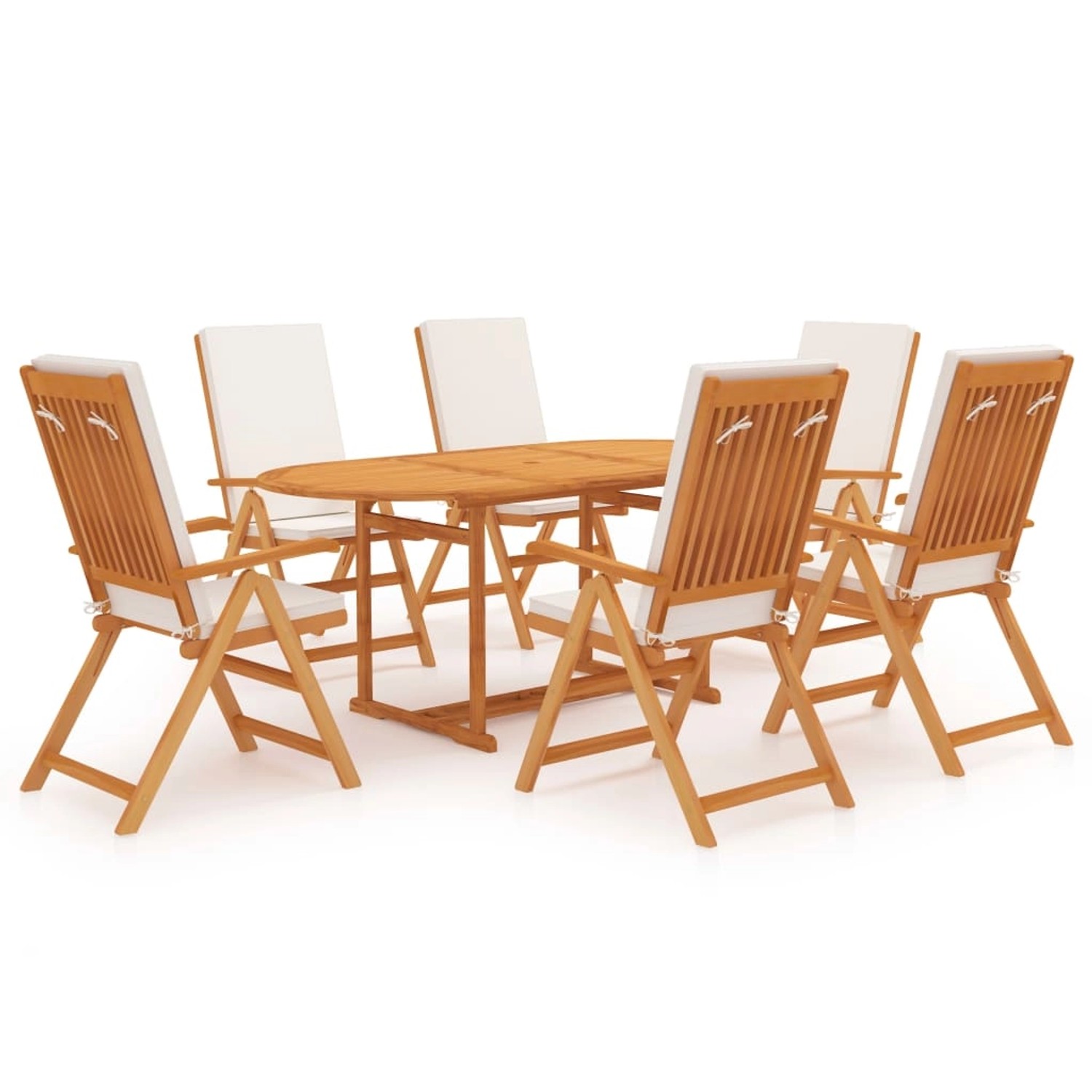 vidaXL 7-tlg Garten-Essgruppe mit Kissen Massivholz Teak Modell 3 vidaXL 7-tlg Garten-Essgruppe mit Kissen Massivholz Teak Modell 3 von VIDAXL