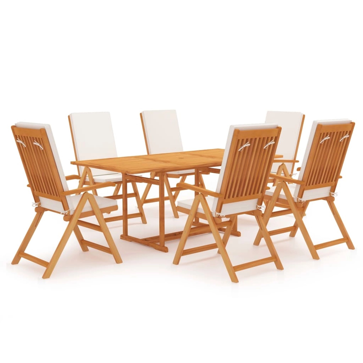 vidaXL 7-tlg Garten-Essgruppe mit Kissen Massivholz Teak Modell 4 vidaXL 7-tlg Garten-Essgruppe mit Kissen Massivholz Teak Modell 4 von VIDAXL