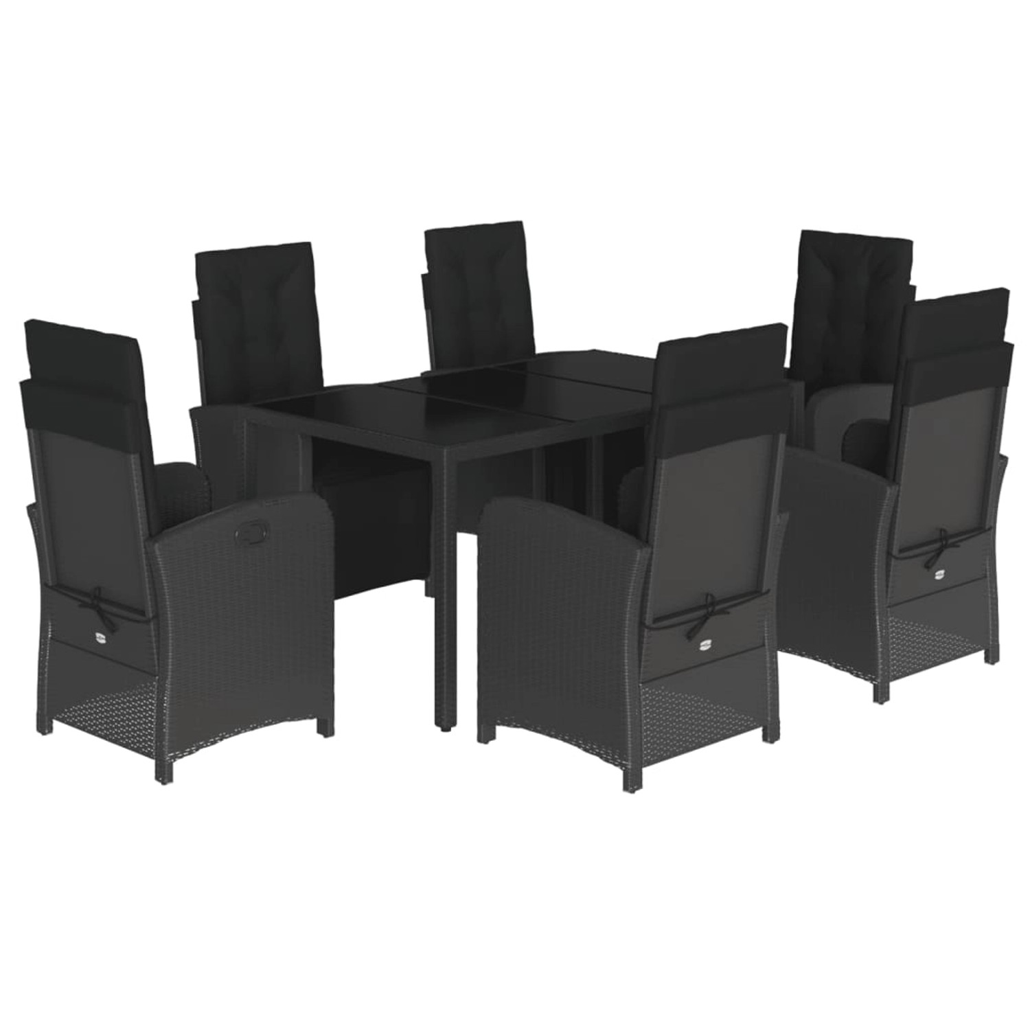 vidaXL 7-tlg Garten-Essgruppe mit Kissen Schwarz Poly Rattan Modell 109 vidaXL 7-tlg Garten-Essgruppe mit Kissen Schwarz Poly Rattan Modell 109 von VIDAXL
