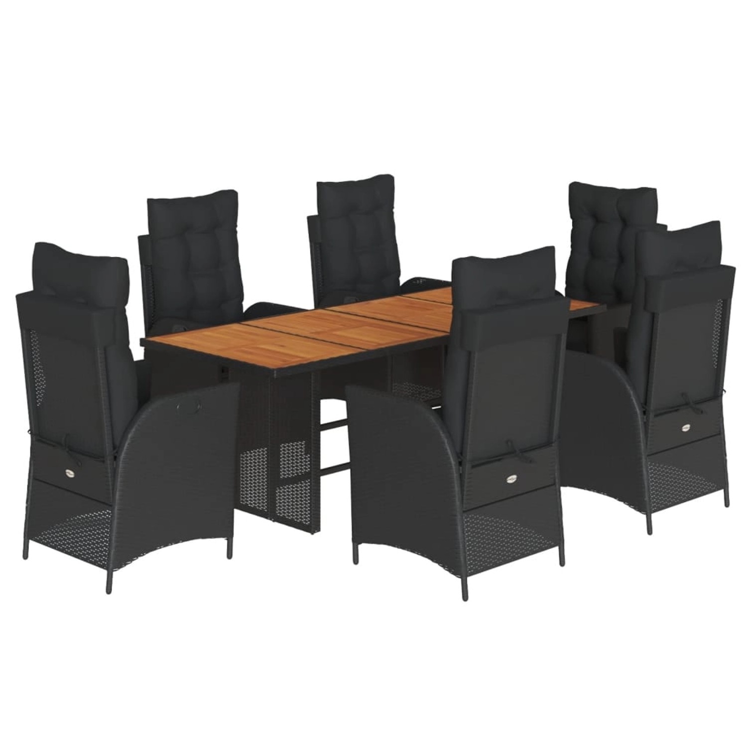 vidaXL 7-tlg Garten-Essgruppe mit Kissen Schwarz Poly Rattan Modell 132 vidaXL 7-tlg Garten-Essgruppe mit Kissen Schwarz Poly Rattan Modell 132 von VIDAXL