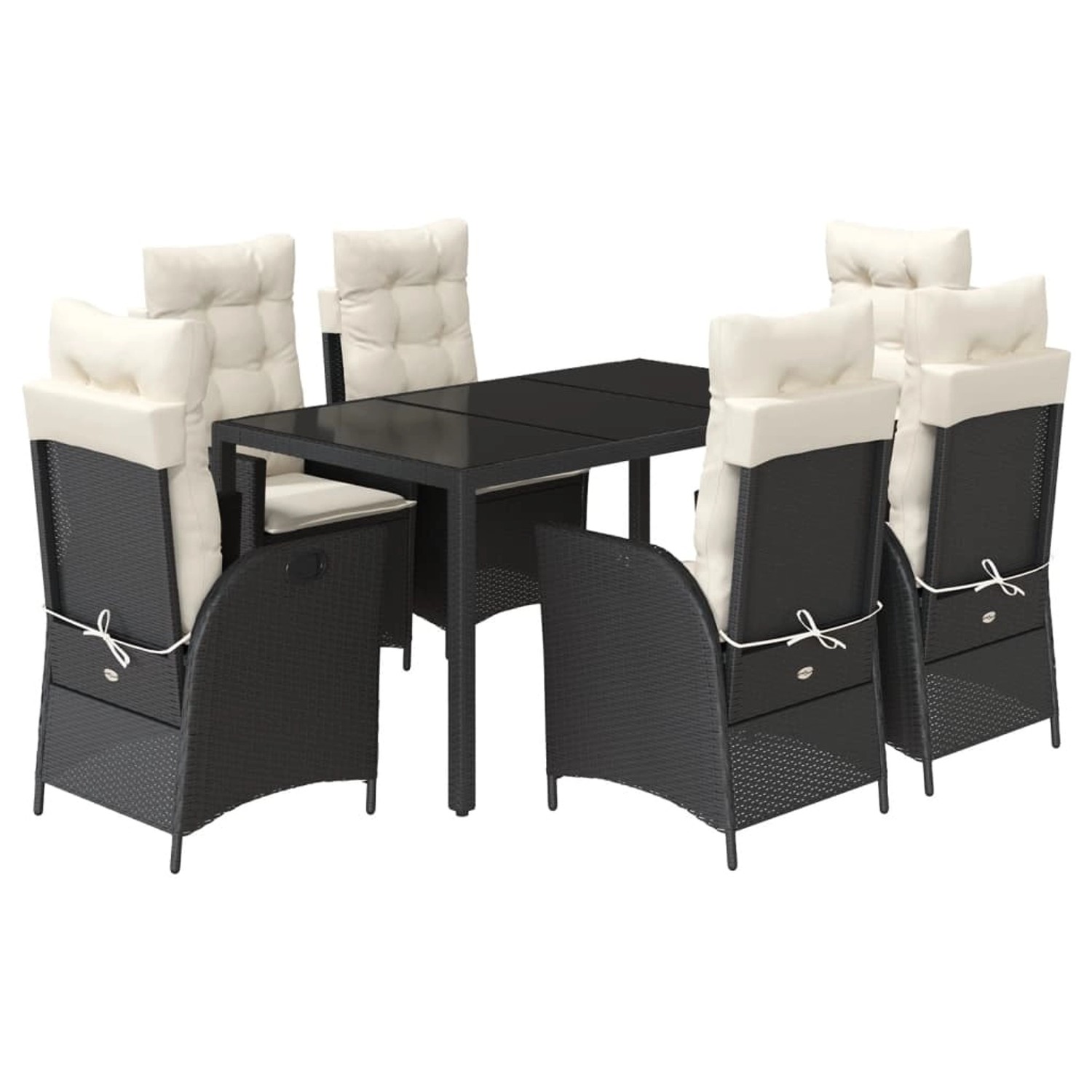 vidaXL 7-tlg Garten-Essgruppe mit Kissen Schwarz Poly Rattan Modell 133 vidaXL 7-tlg Garten-Essgruppe mit Kissen Schwarz Poly Rattan Modell 133 von VIDAXL