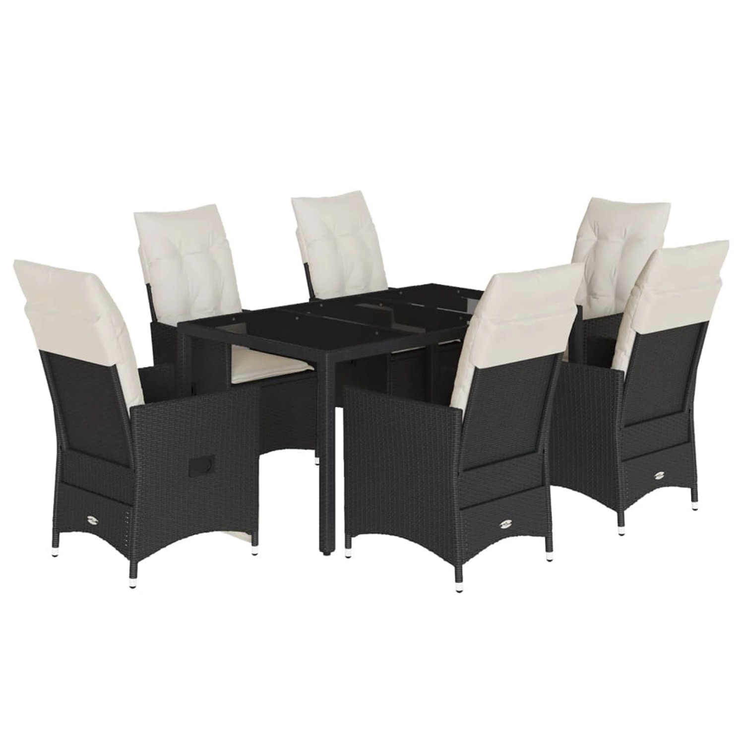 vidaXL 7-tlg Garten-Essgruppe mit Kissen Schwarz Poly Rattan Modell 136 vidaXL 7-tlg Garten-Essgruppe mit Kissen Schwarz Poly Rattan Modell 136 von VIDAXL