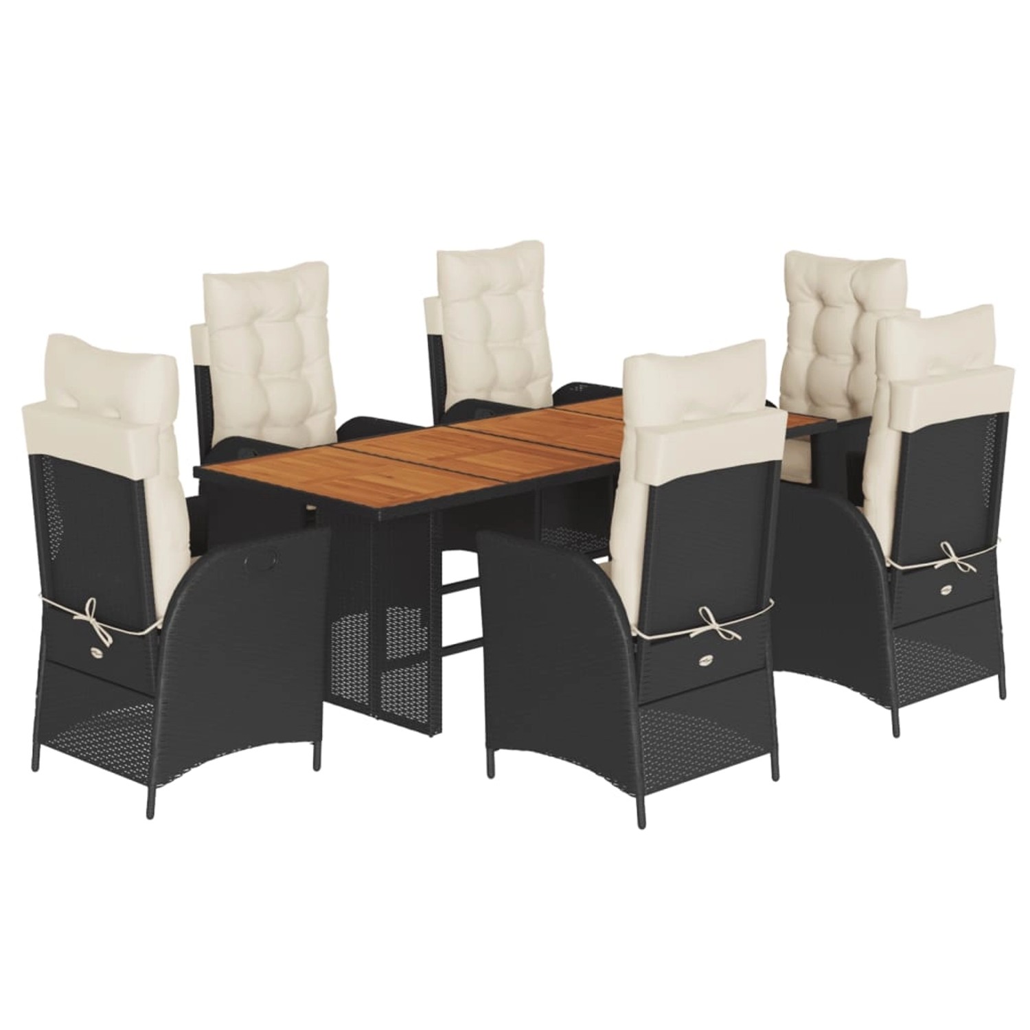 vidaXL 7-tlg Garten-Essgruppe mit Kissen Schwarz Poly Rattan Modell 141 vidaXL 7-tlg Garten-Essgruppe mit Kissen Schwarz Poly Rattan Modell 141 von VIDAXL