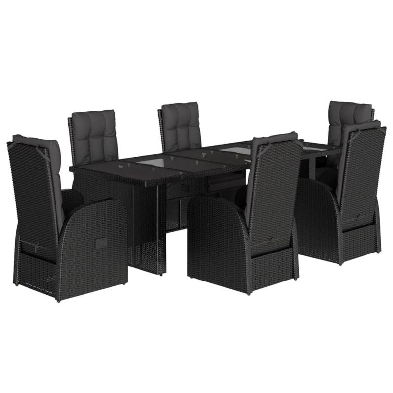 vidaXL 7-tlg Garten-Essgruppe mit Kissen Schwarz Poly Rattan Modell 148 vidaXL 7-tlg Garten-Essgruppe mit Kissen Schwarz Poly Rattan Modell 148 von VIDAXL