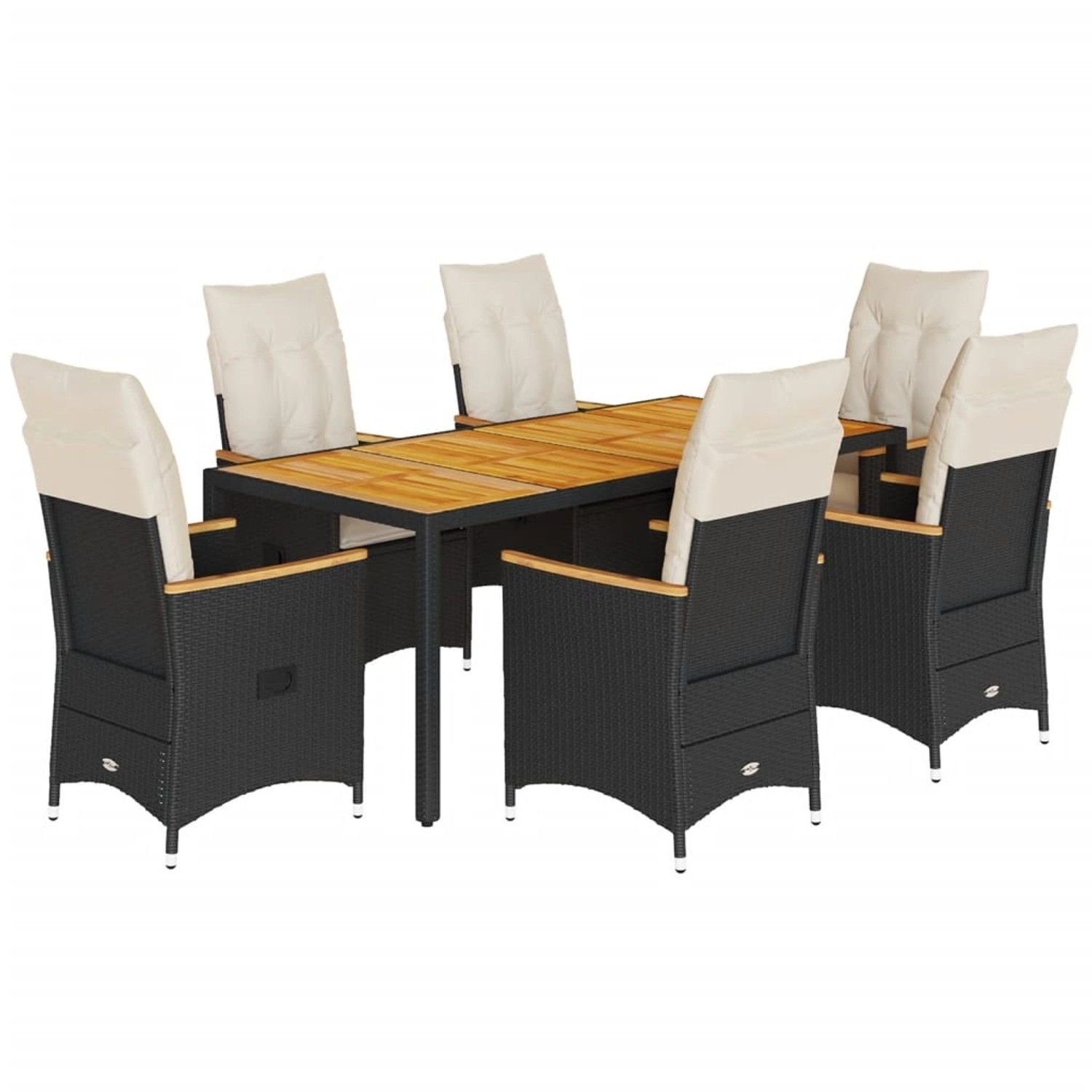 vidaXL 7-tlg Garten-Essgruppe mit Kissen Schwarz Poly Rattan Modell 157 vidaXL 7-tlg Garten-Essgruppe mit Kissen Schwarz Poly Rattan Modell 157 von VIDAXL